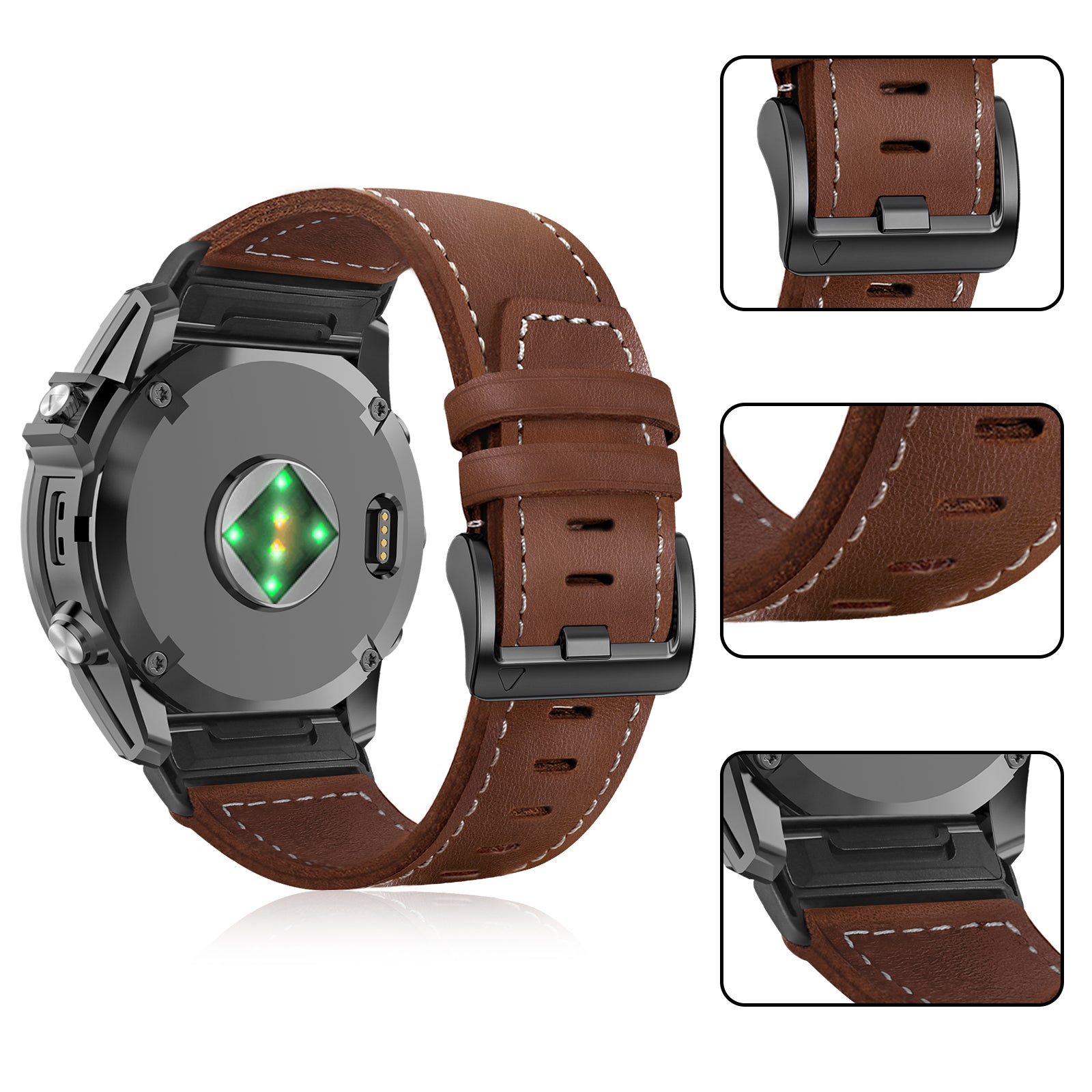 Amazfit T-Rex Ultra 2 Premium Leather Strap (Silver)