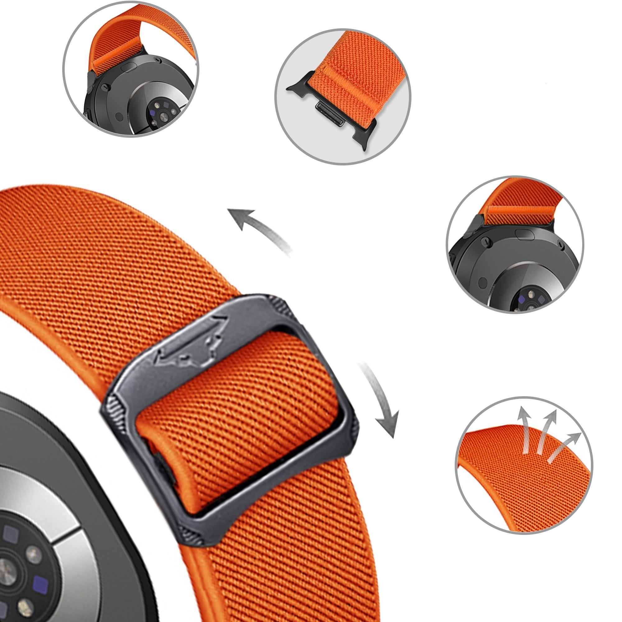 Samsung Galaxy Watch 8 - 44mm Elastic Strap (Orange)