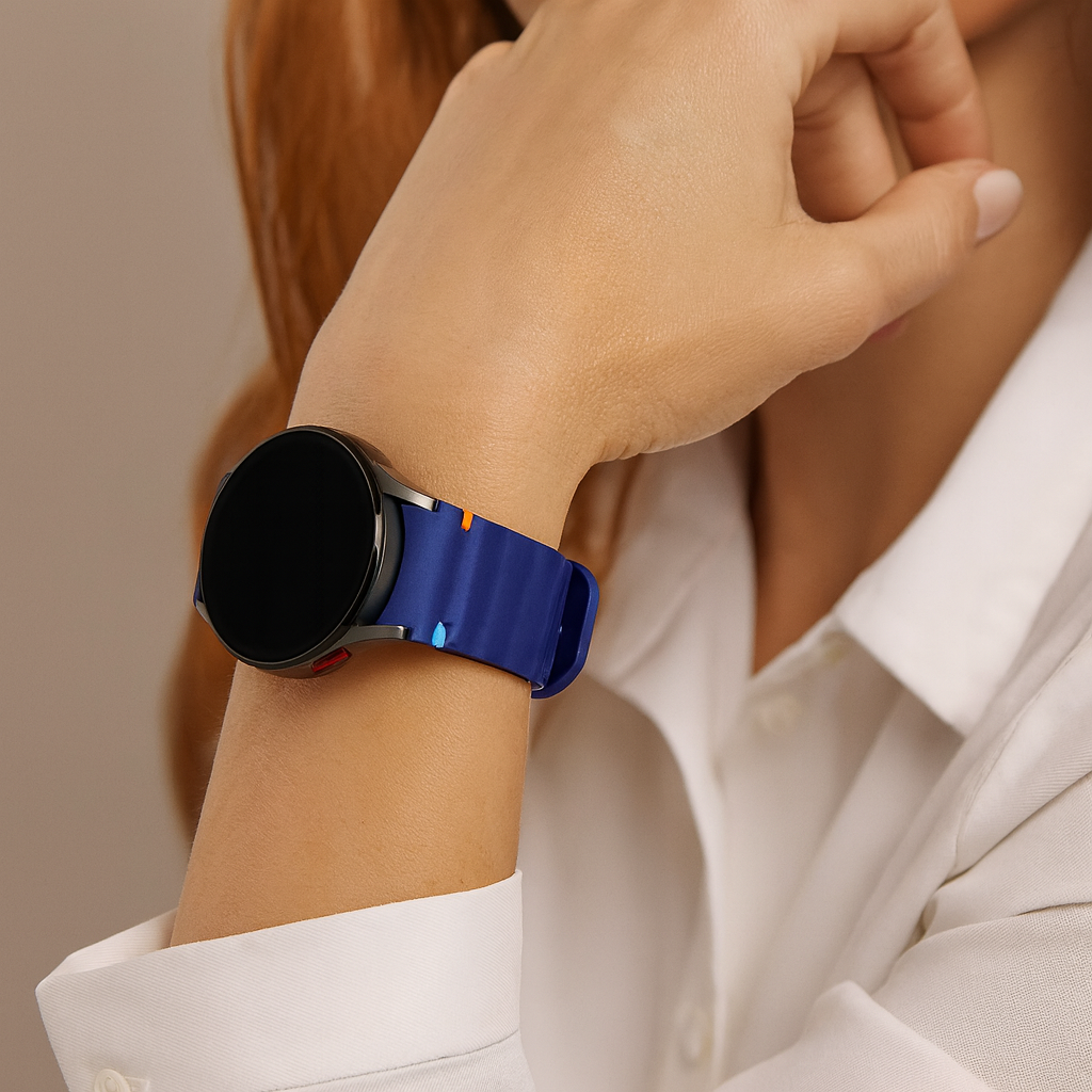 Bandz Correa Wave 'Easy Fit' Samsung Galaxy Watch 4 Classic 46mm (azul oscuro)