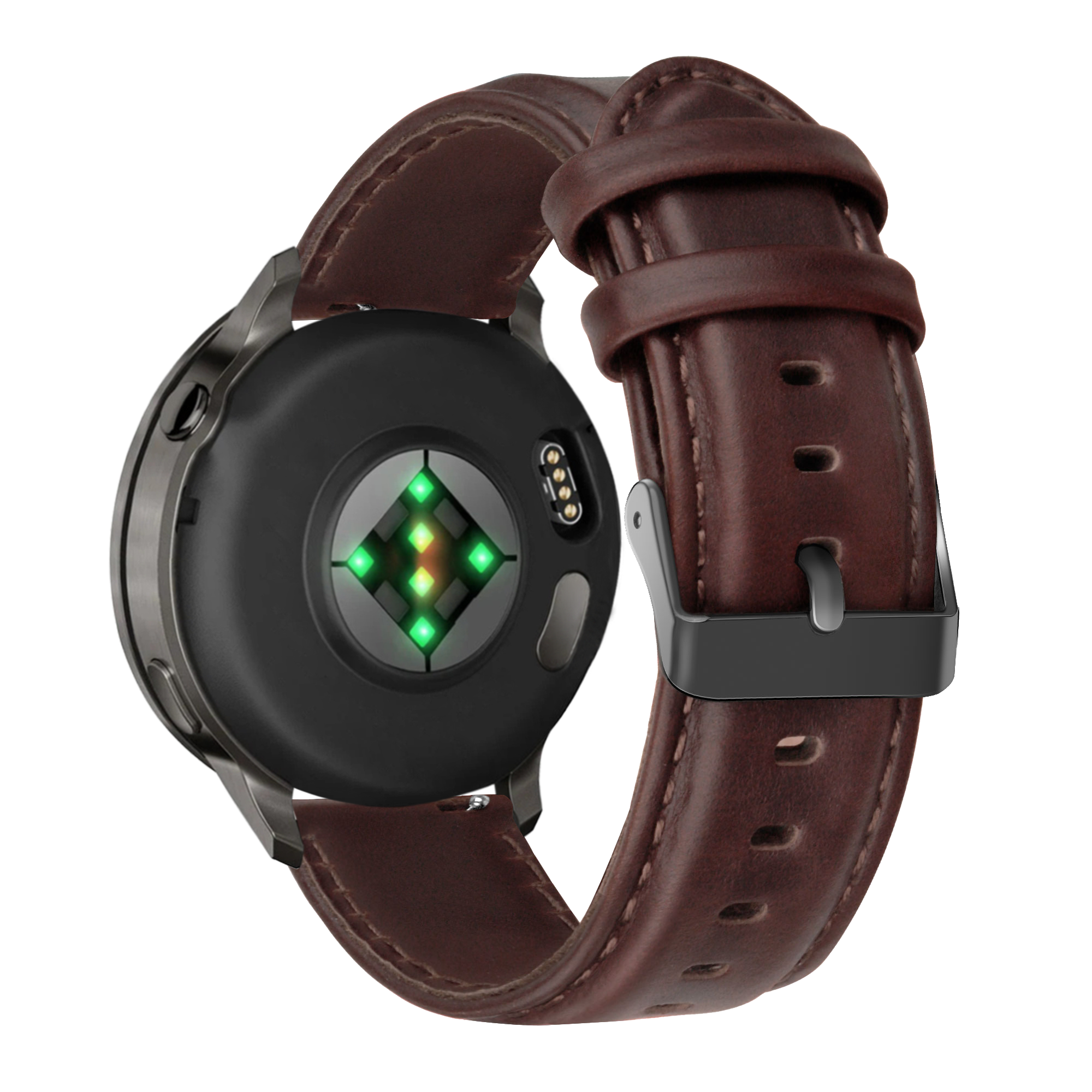 Bandz Garmin Forerunner 645 Leather Strap 'Classic' (Dark Brown)