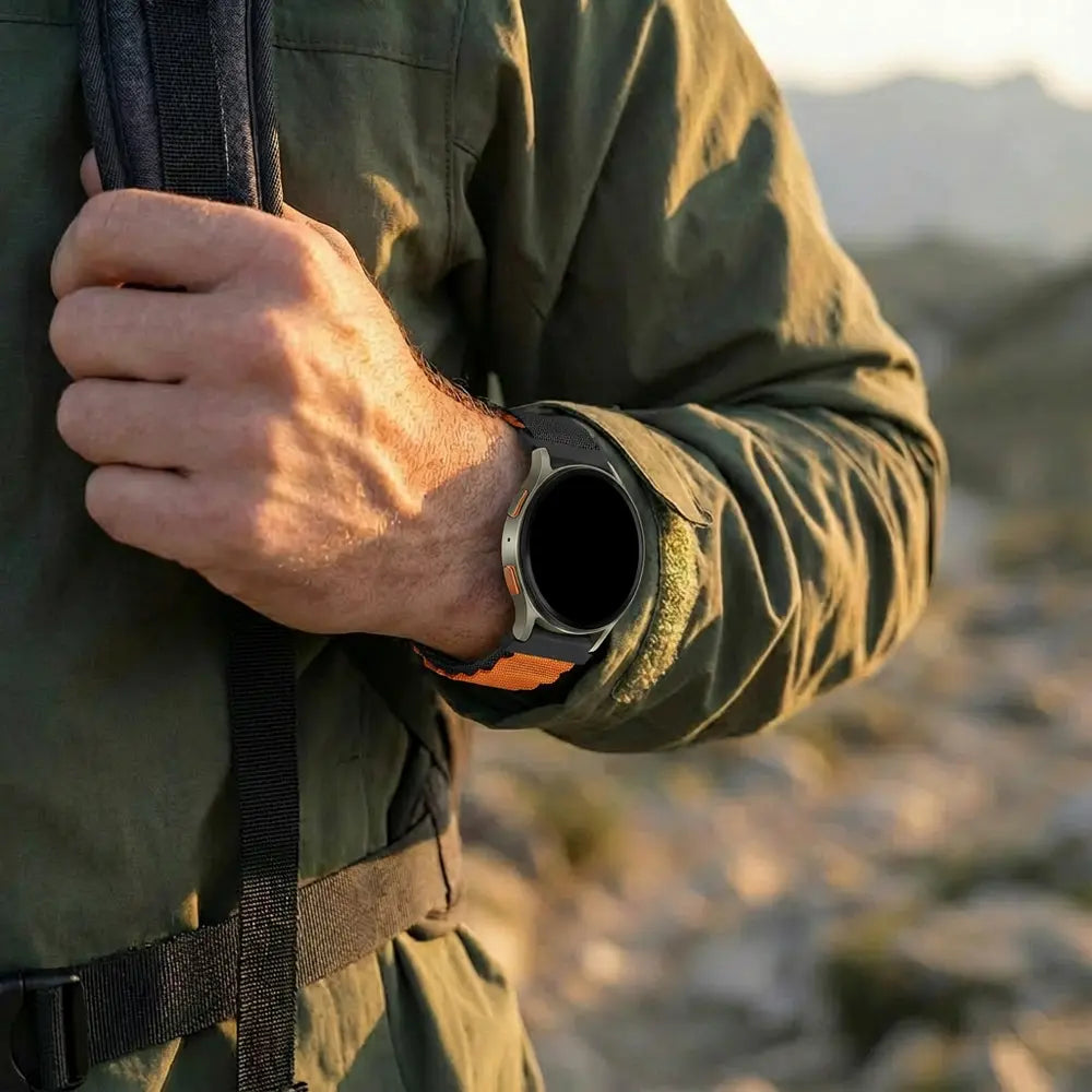 Bandz Coros Pace 2 Alpine Nylon Strap (Black/Orange)