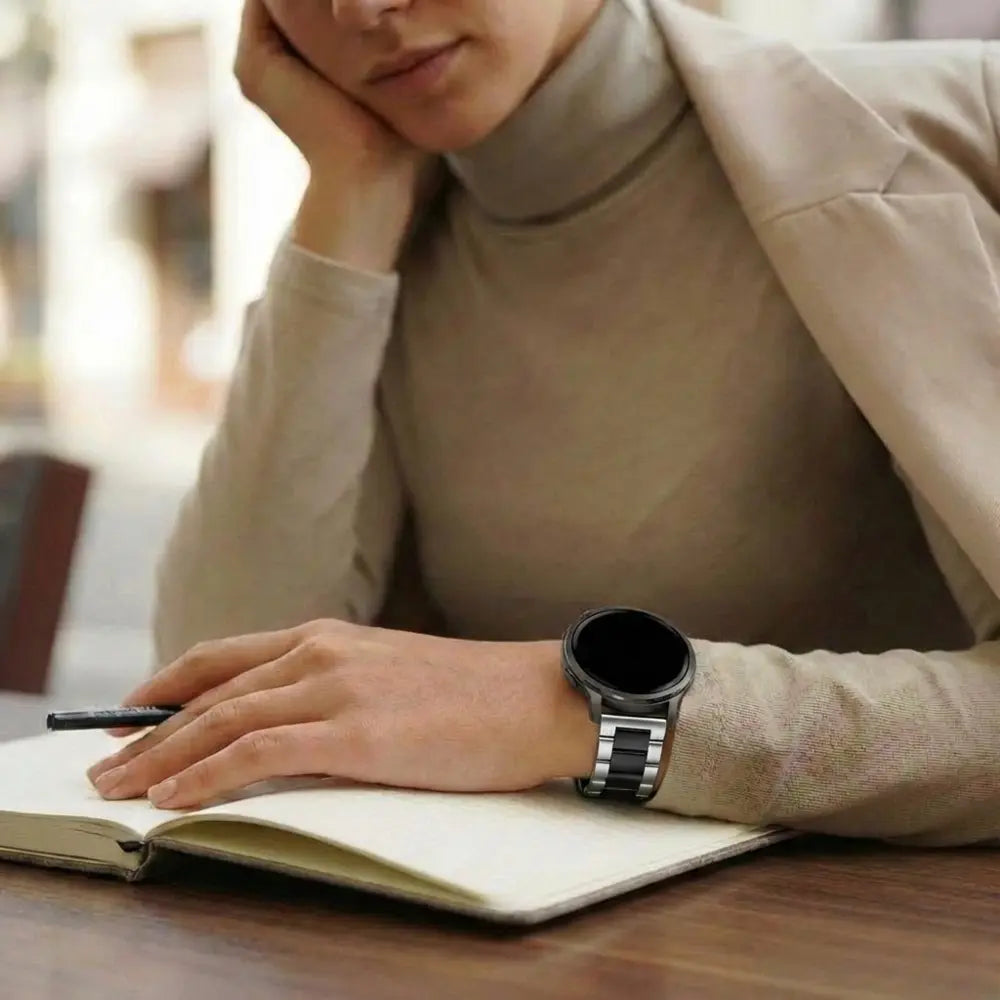 Bandz Garmin Vivoactive 6 Steel Strap 'Classic' (Silver-Black)