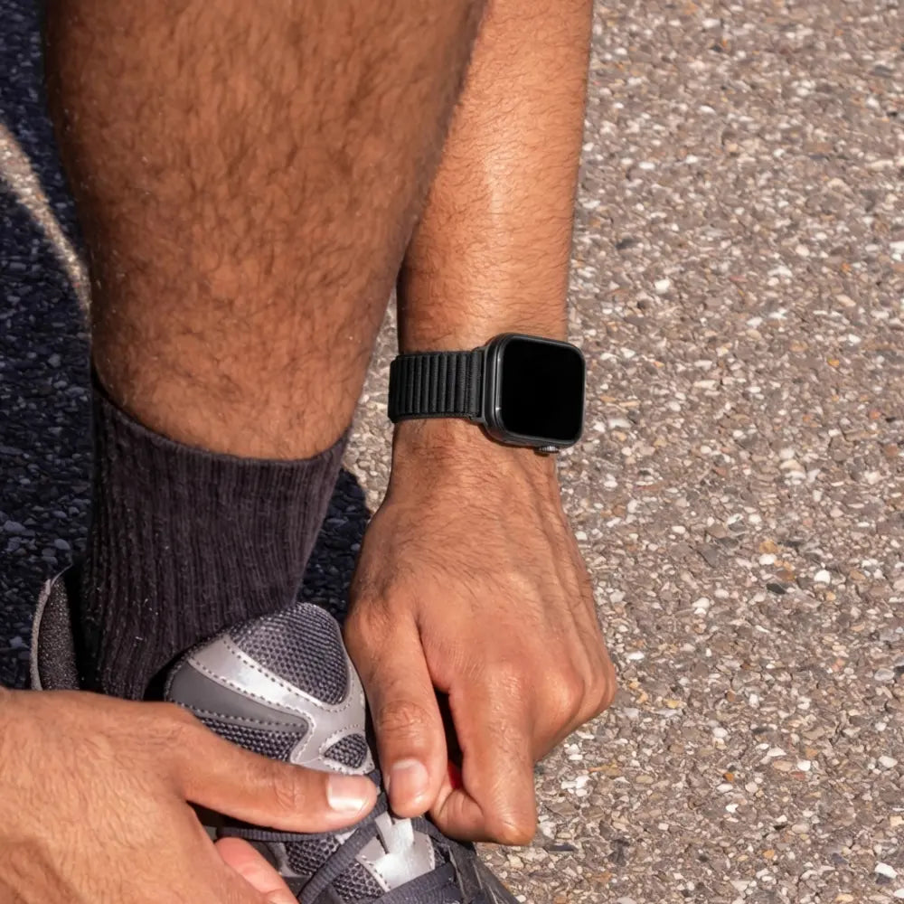 Huawei Watch Fit 4 Pro nylon wave bandje (zwart)