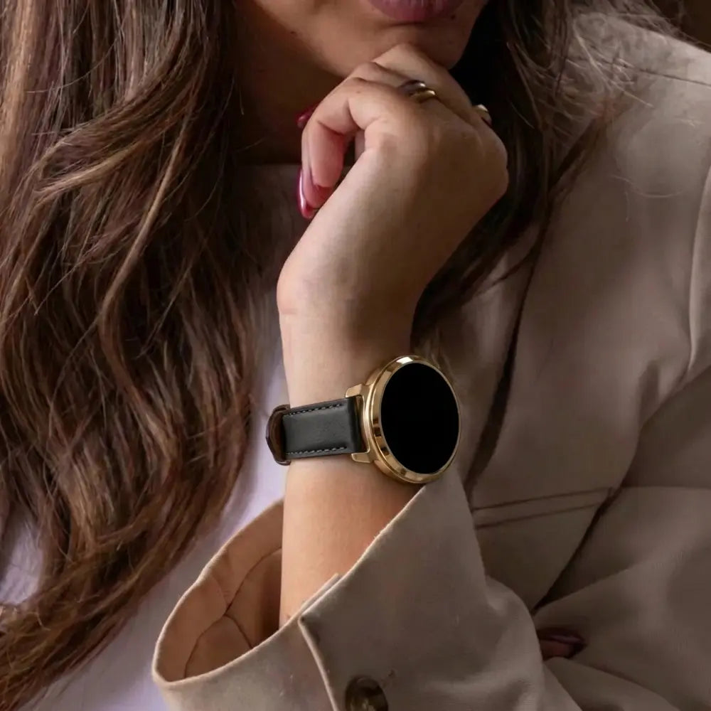 Bandz Garmin Lily 2 Leather Strap 'Classic' (Black)