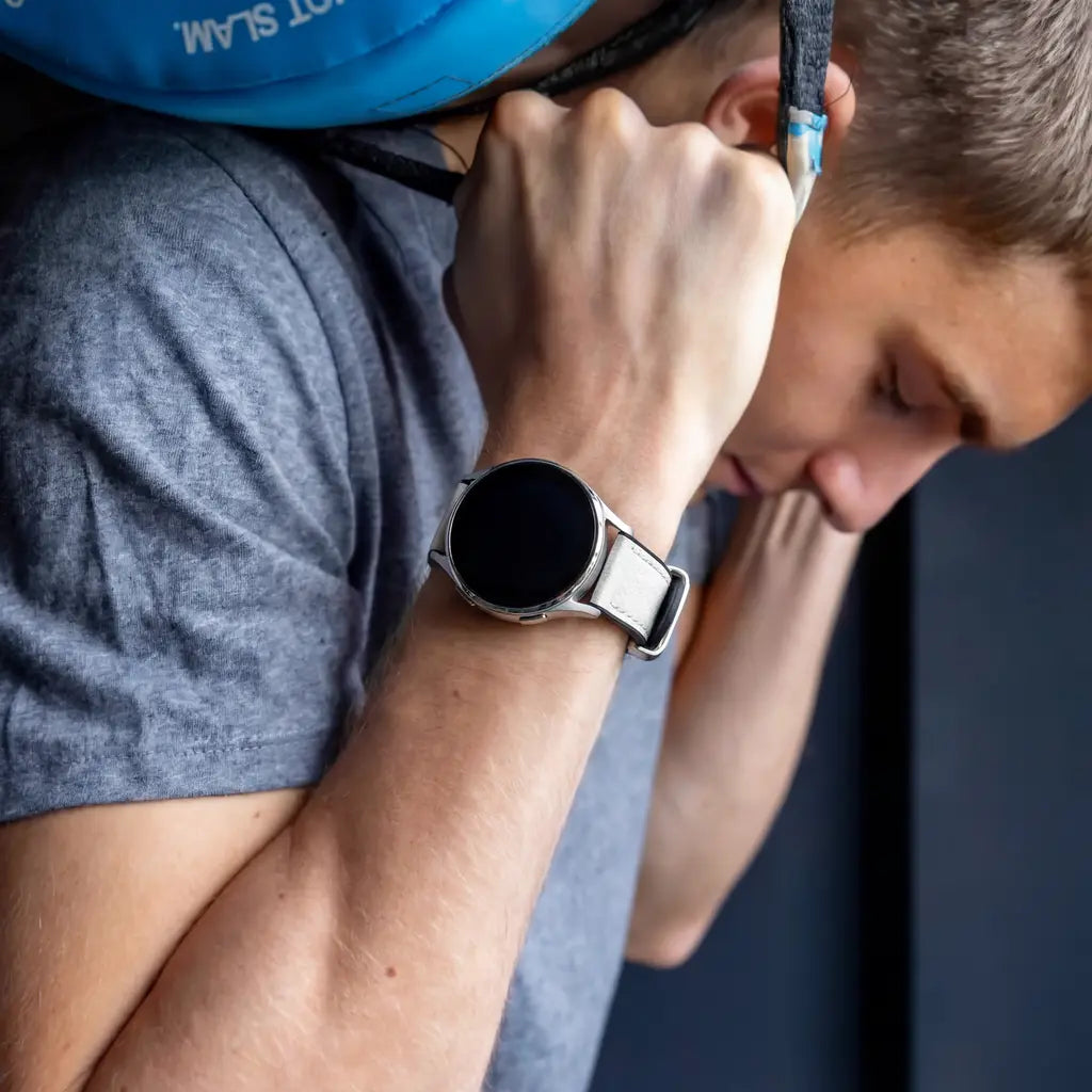 Samsung Galaxy Watch 3 45mm leren hybrid bandje (wit)