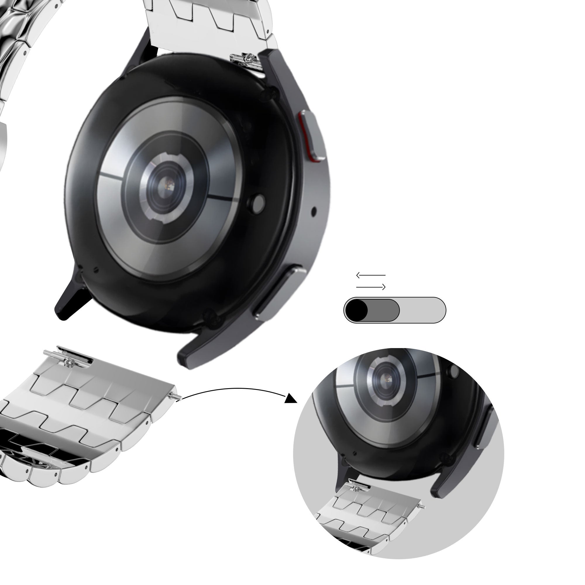 Bandz Correa acero 'Dragon' Garmin Forerunner 245 (plateada)