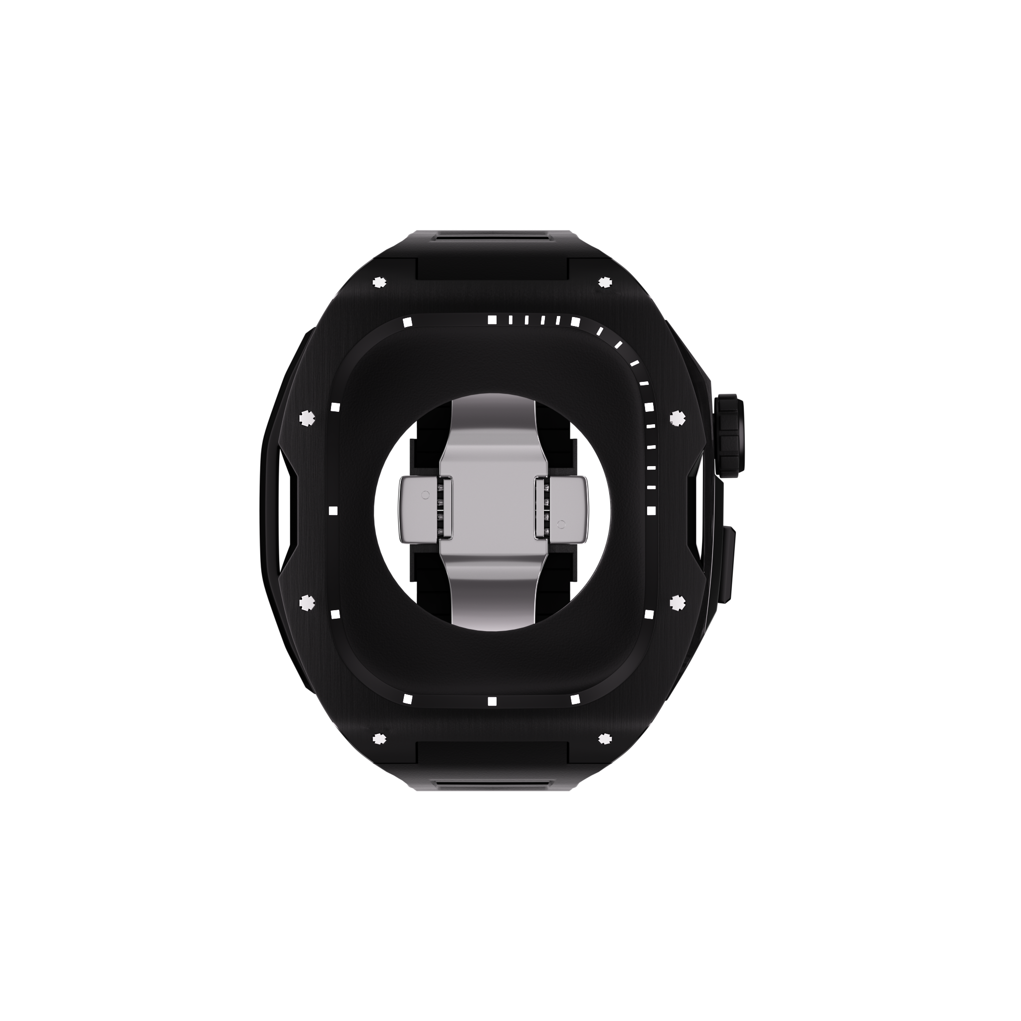 Reqior Apple Watch 45mm Case with Rubber Strap (Black)