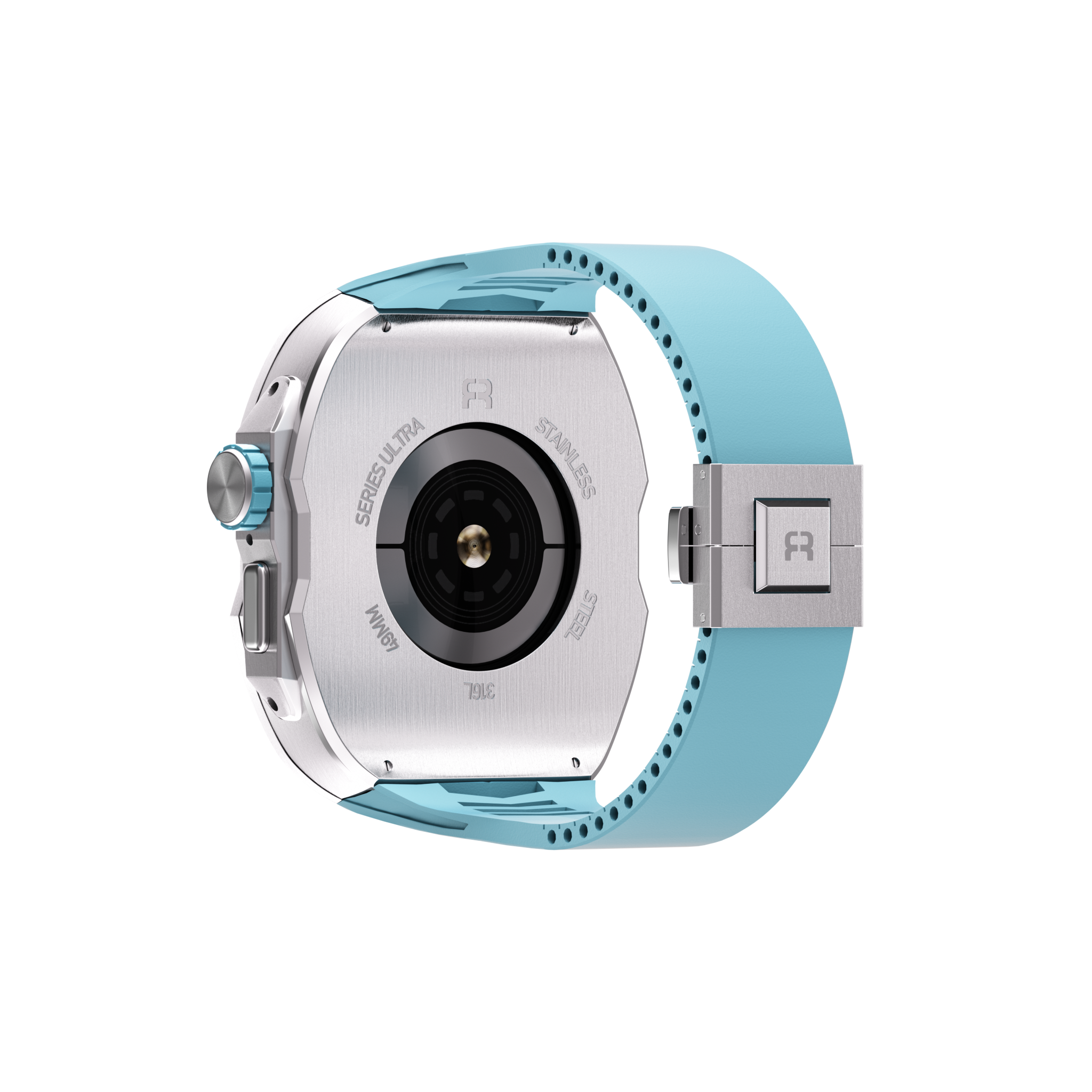 Reqior Apple Watch Ultra Case with Rubber Strap (Blue)