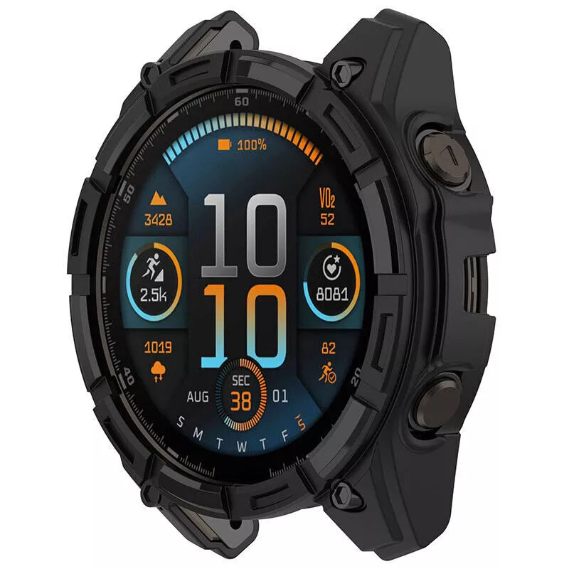 Funda TPU robusta Garmin Fenix 8 - 47mm SOLAR (negra)