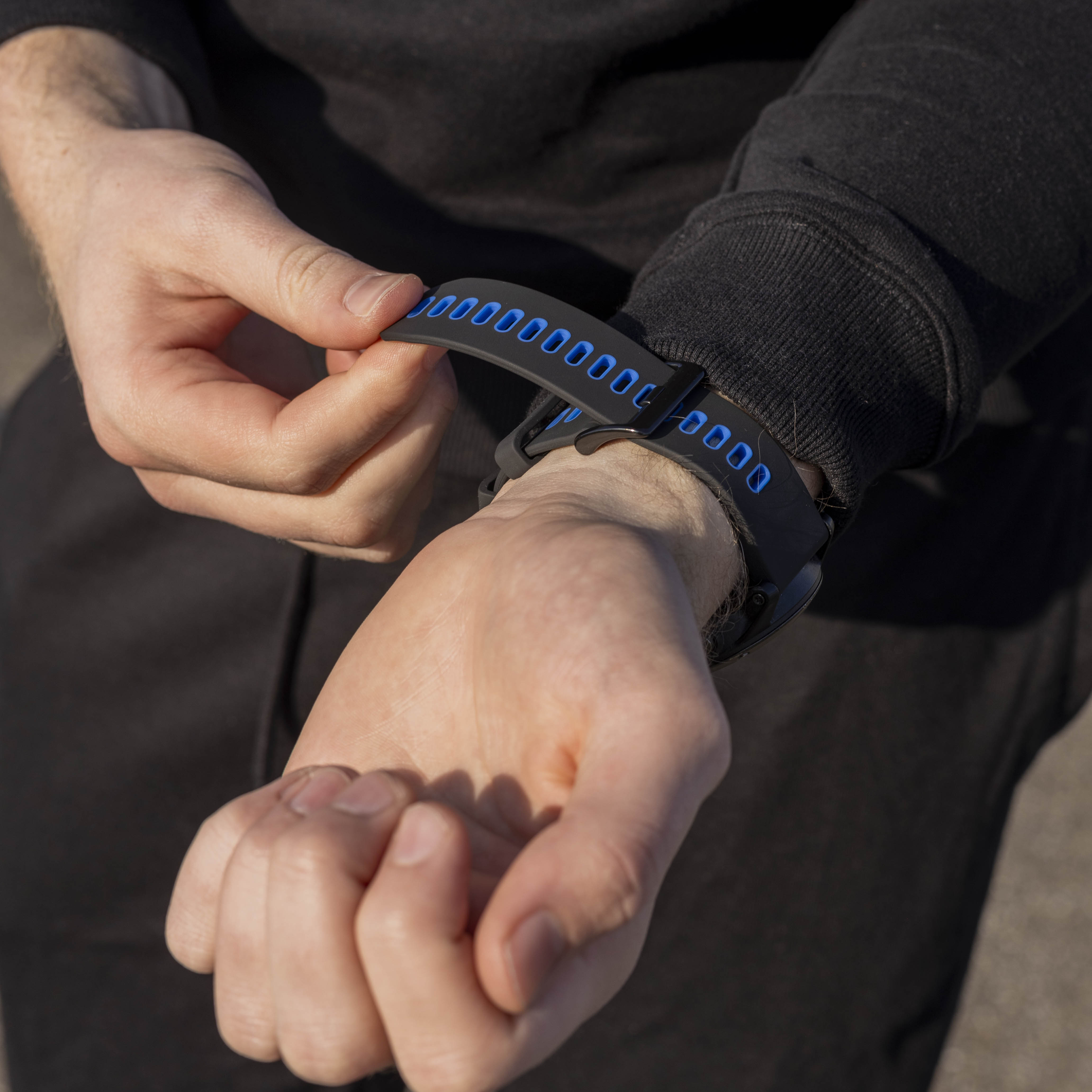 Correa deportiva con hebilla Garmin Fenix 3 (negro/azul)