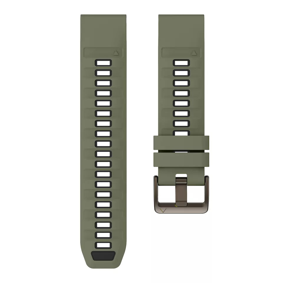 Garmin Quatix 3 / 6x / 7x Solar Buckled Sport Strap (Olive Green/Black)