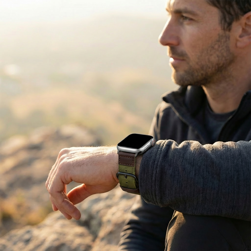 Correa lona Apple Watch (verde militar)