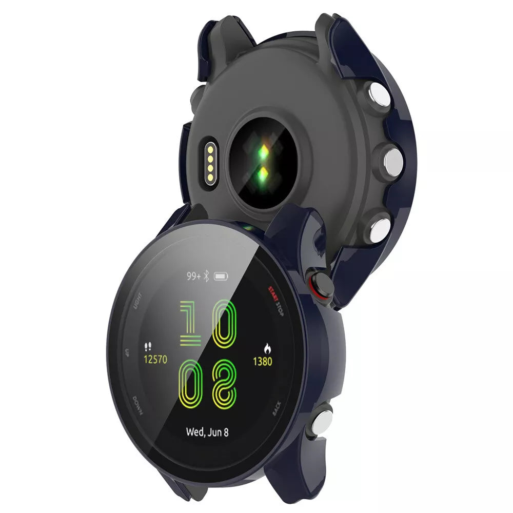 Funda rígida con vidrio Garmin Forerunner 255 (azul)
