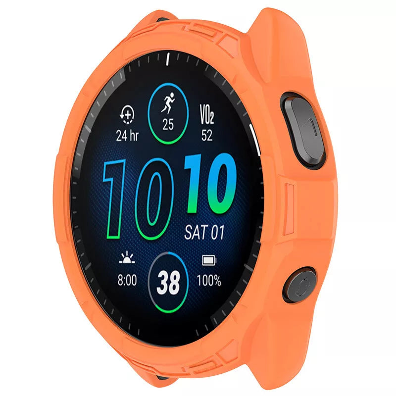 Funda TPU robusta Garmin Forerunner 965 (naranja)