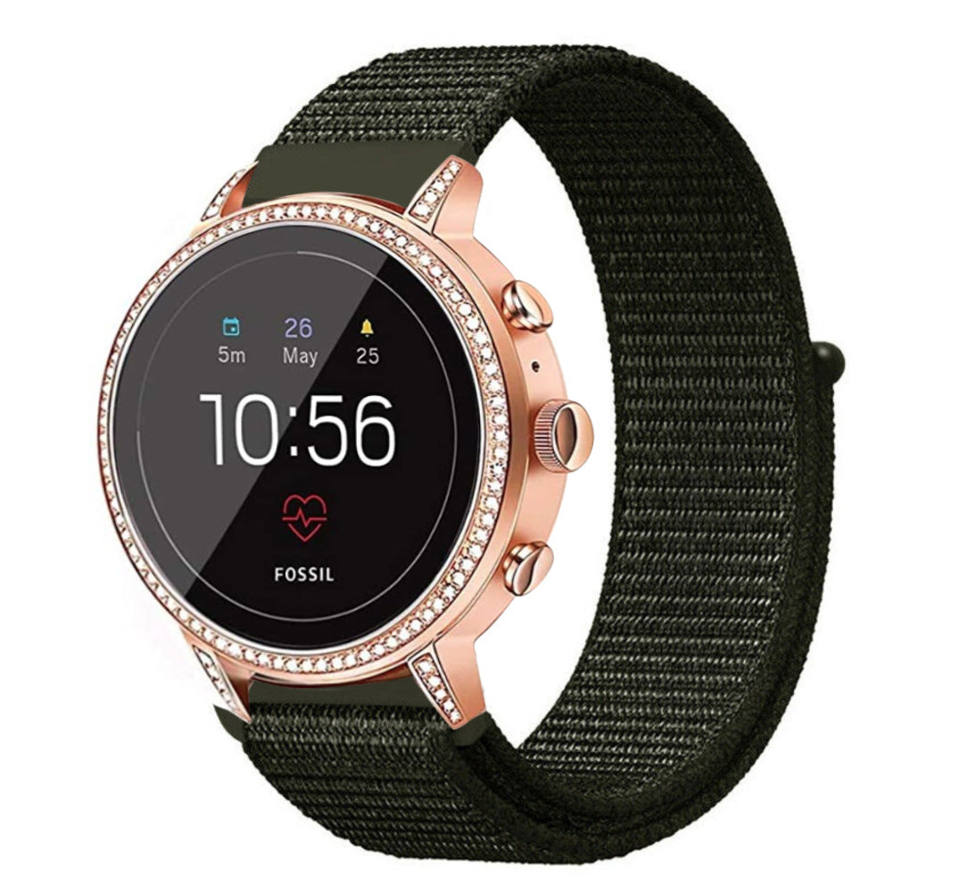 Fossil Gen 4 Venture (HR) Nylon Strap (Dark Green)
