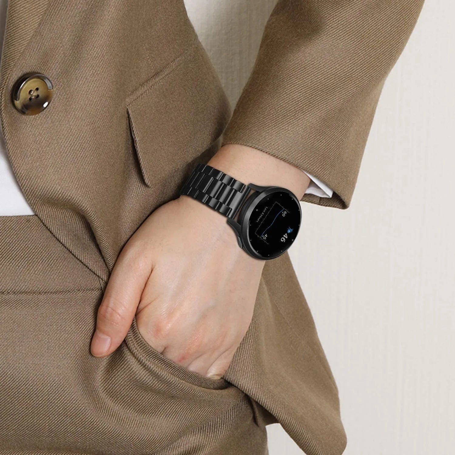 Correa acero Fossil Gen 4 Venture HR (negro)