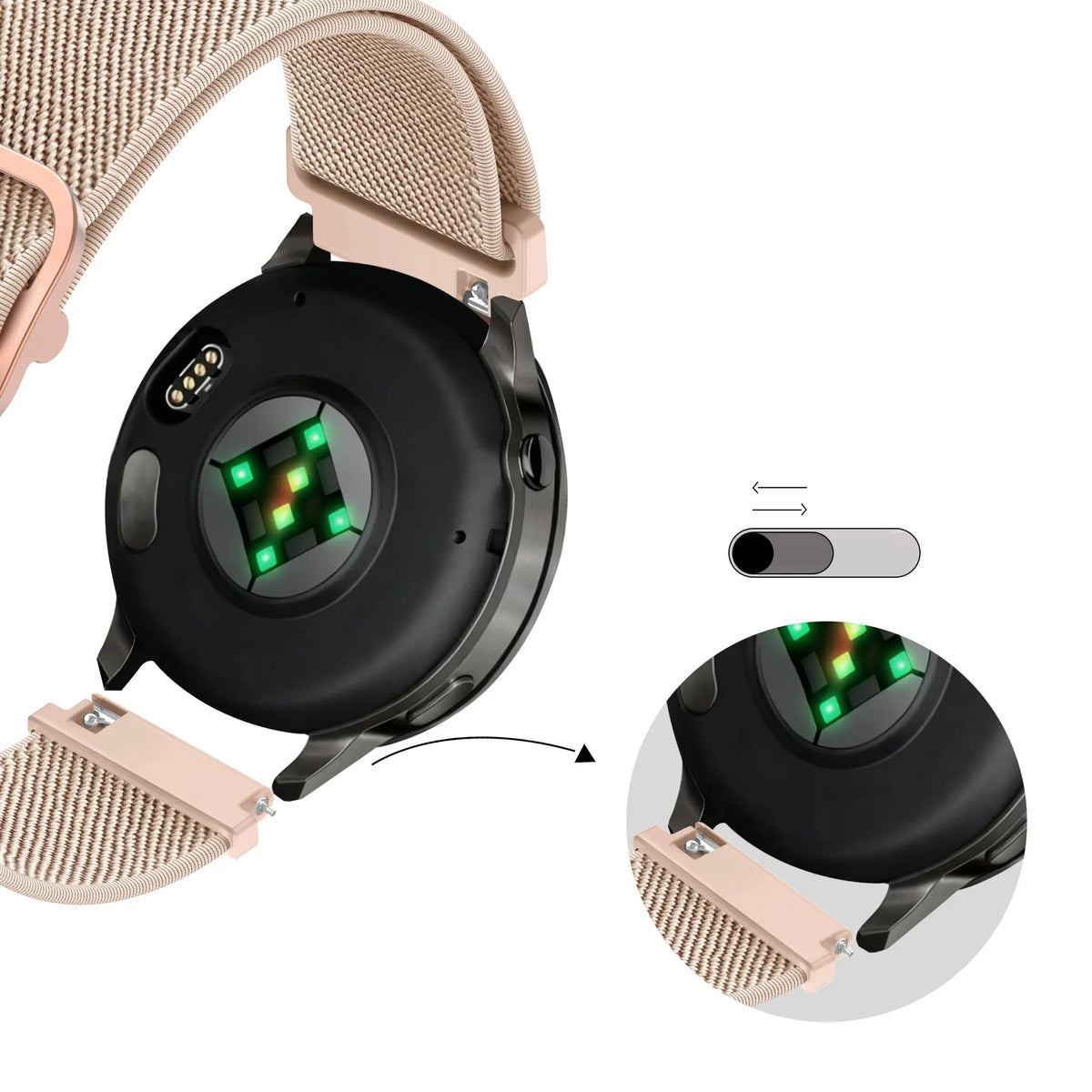 Bandz Correa elástica Garmin Vivomove Trend (té con leche)