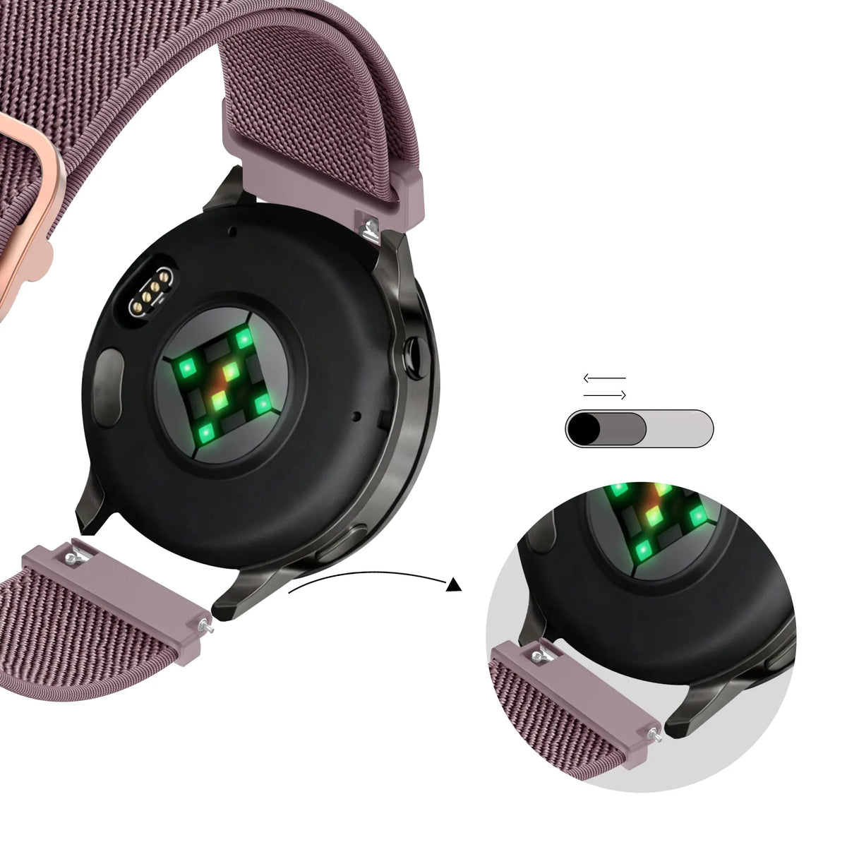 Bandz Correa elástica Garmin Approach S40 (malva)