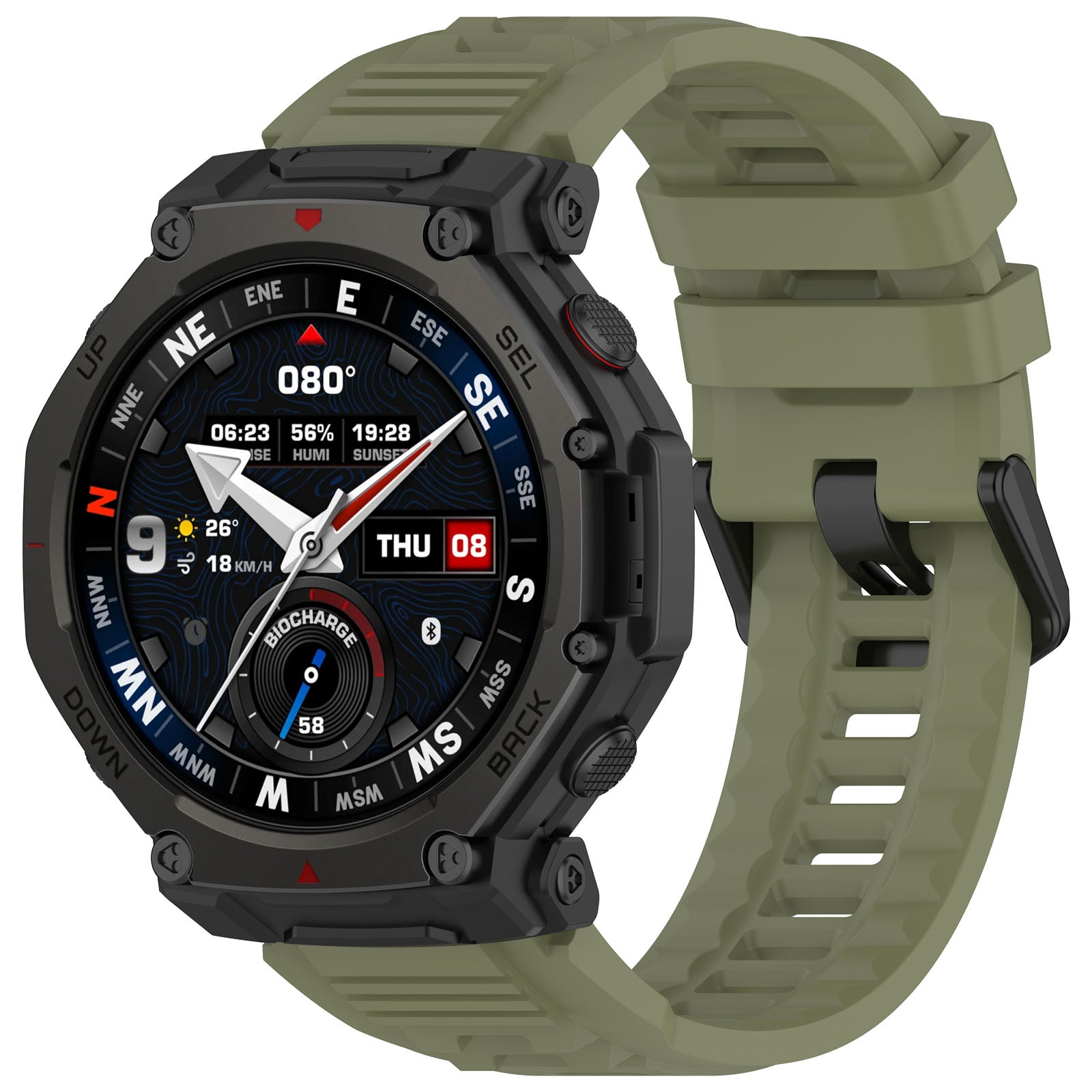 Correa silicona Amazfit T-Rex 3 Pro - 48mm (verde oscuro)