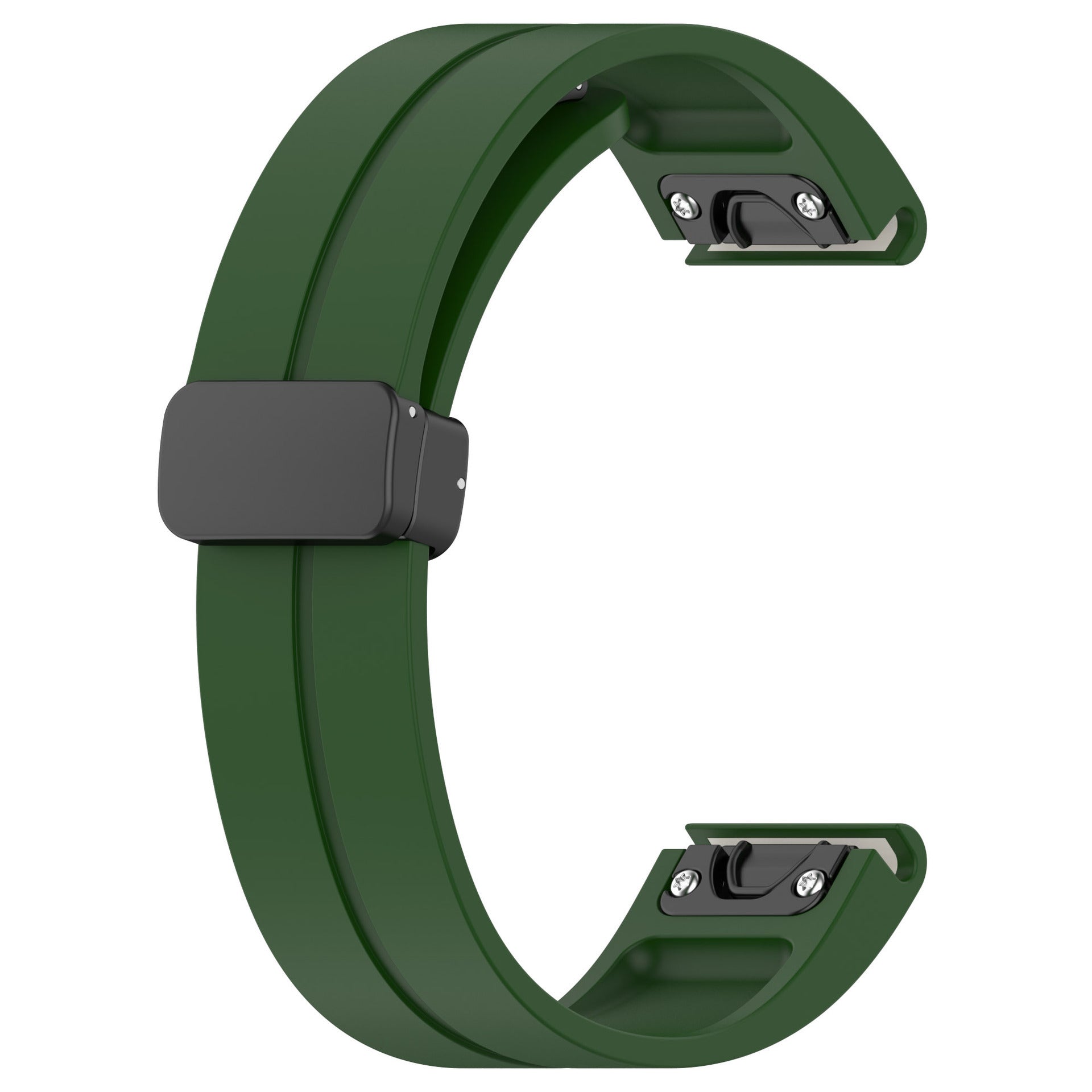 Garmin Quatix 8 Pro - 47mm D-Buckle Silicone Strap (Army Green)