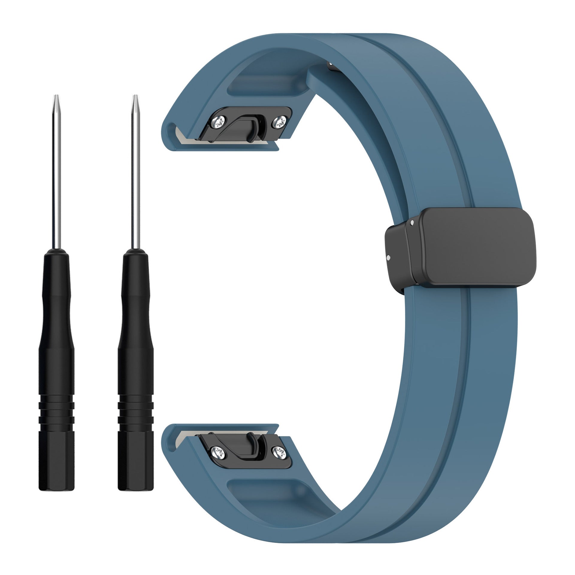 Correa silicona con hebilla-D Garmin Instinct 3 - 45mm (gris azulado)