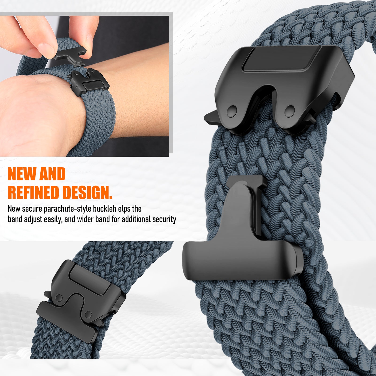 Correa trenzada con hebilla-P Google Pixel Watch 3 - 45mm (azul-gris)