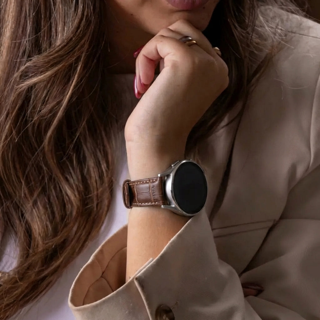 Correa cuero patrón cocodrilo Samsung Galaxy Watch 7 - 40mm (marrón)