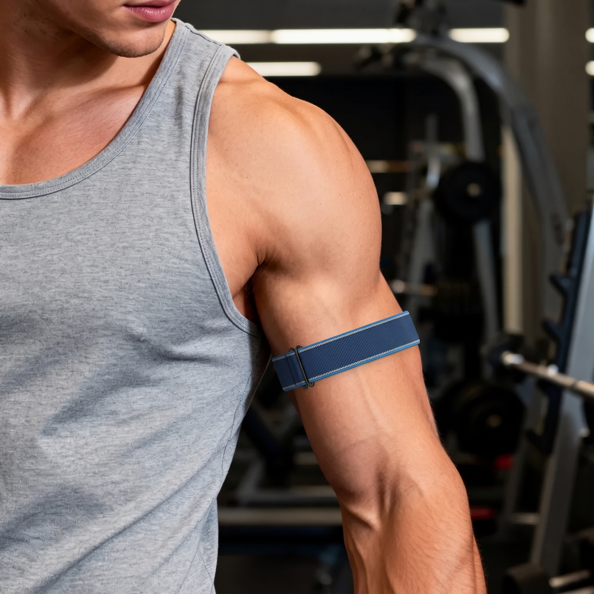 Bandz Correa nylon para bíceps Garmin Cirqa (azul dúo)