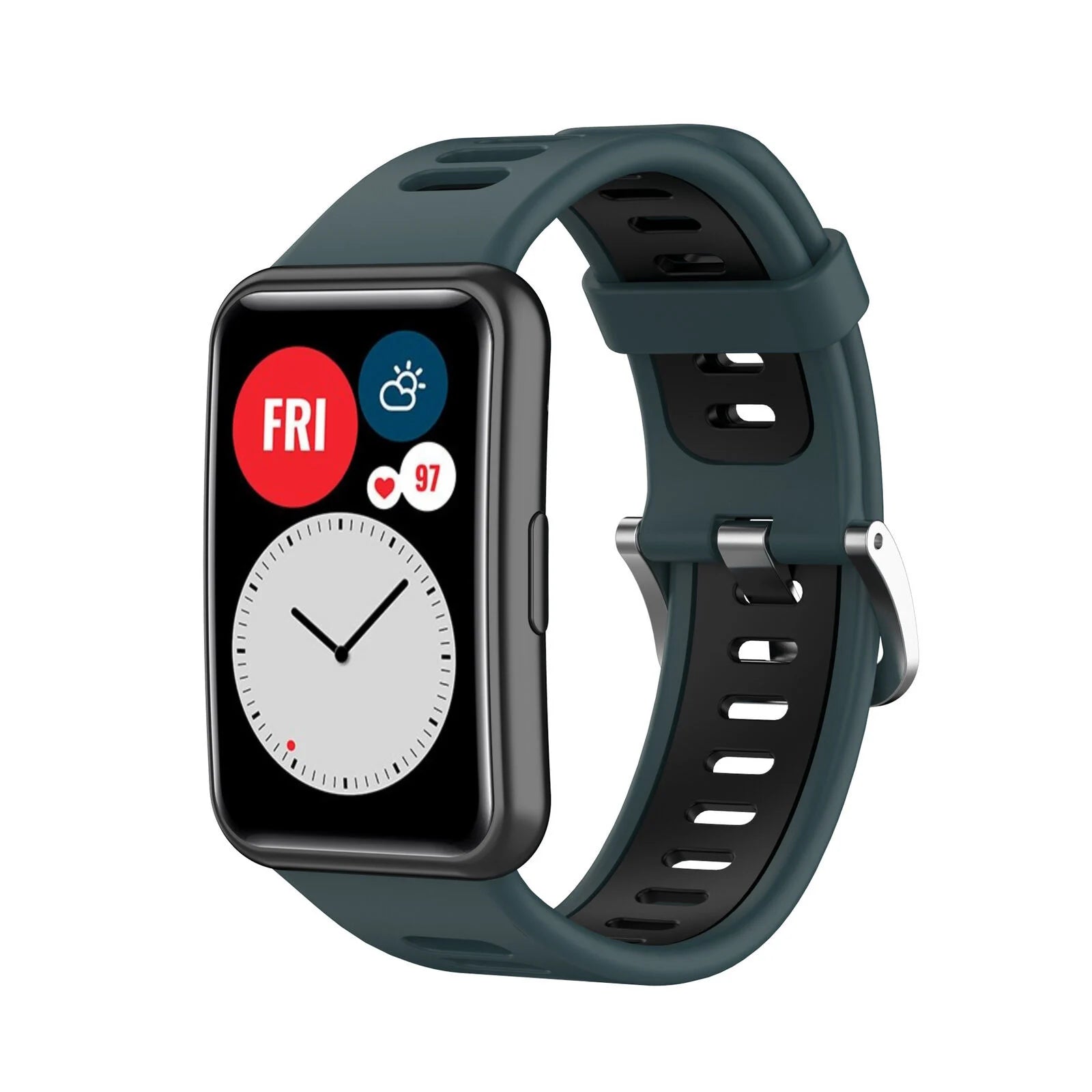 Correa deportiva con hebilla Huawei Watch Fit SE (verde/negra)