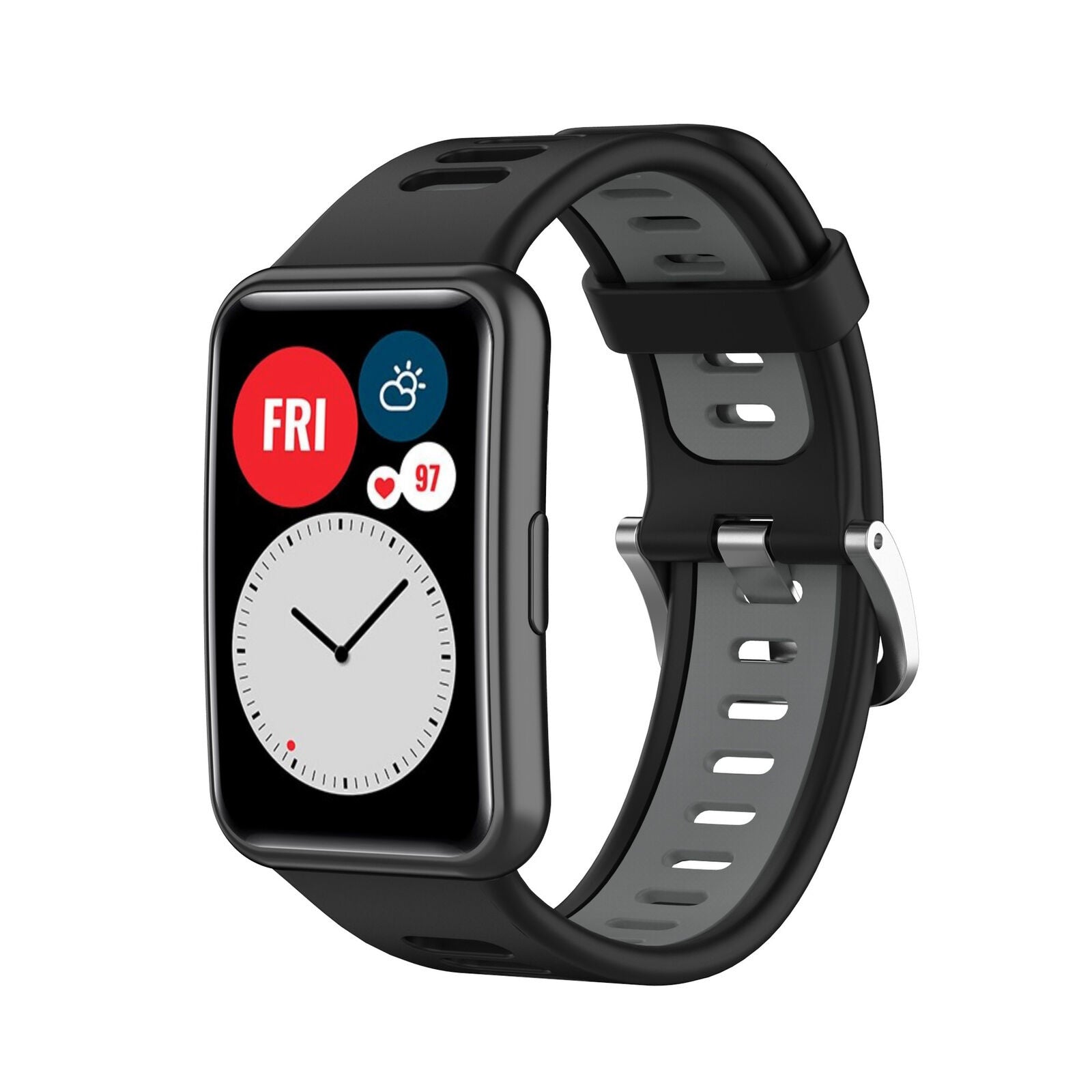 Correa deportiva con hebilla Huawei Watch Fit SE (negra/gris)