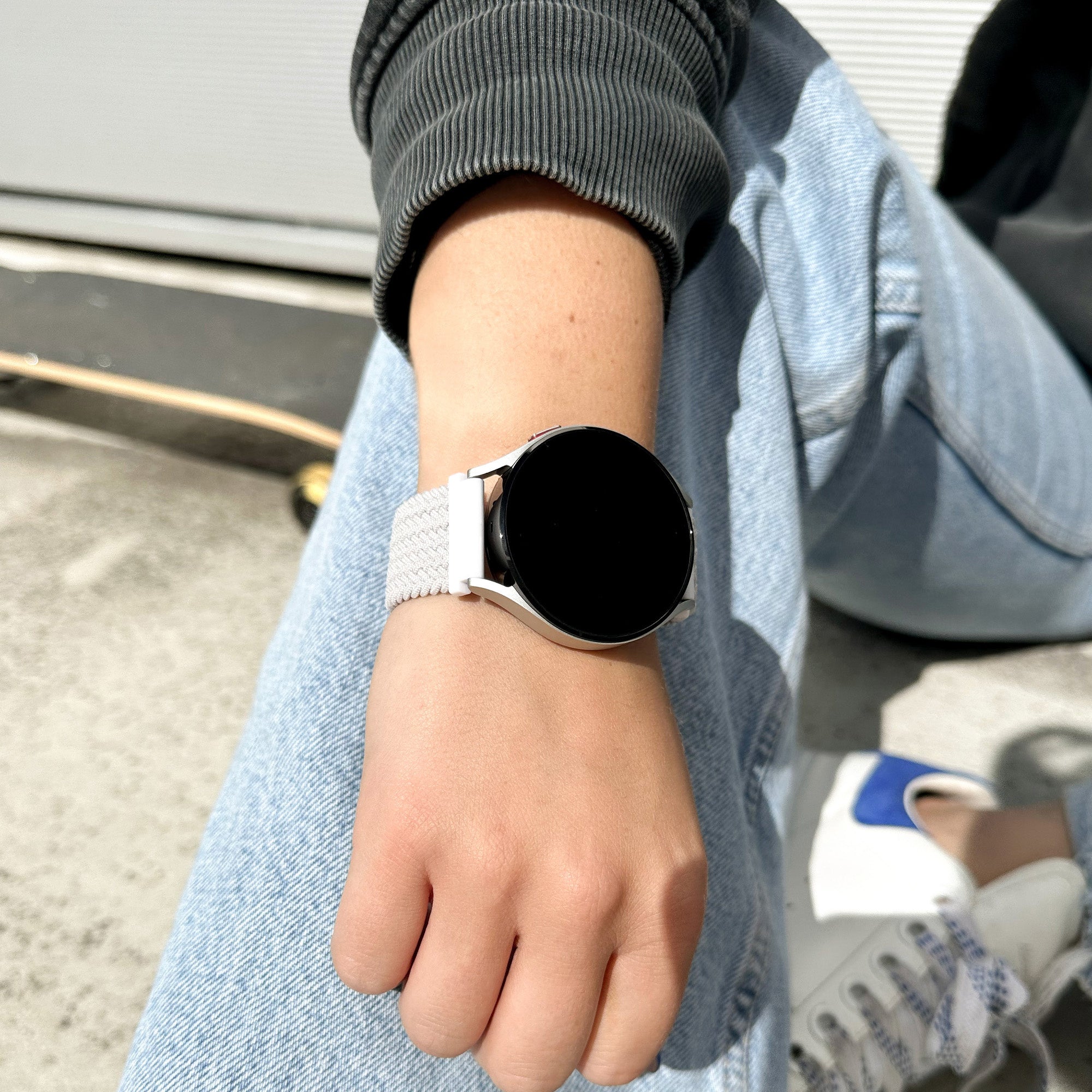 Correa nylon tejida ajustable Amazfit Bip 6 (blanca)