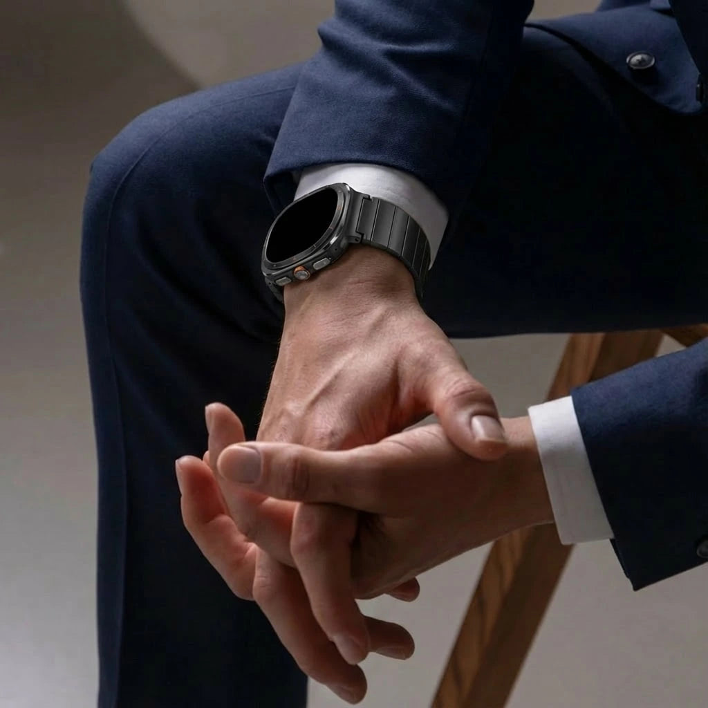 Bandz Samsung Galaxy Watch Ultra Titanium Strap 'One Bead' (Black)