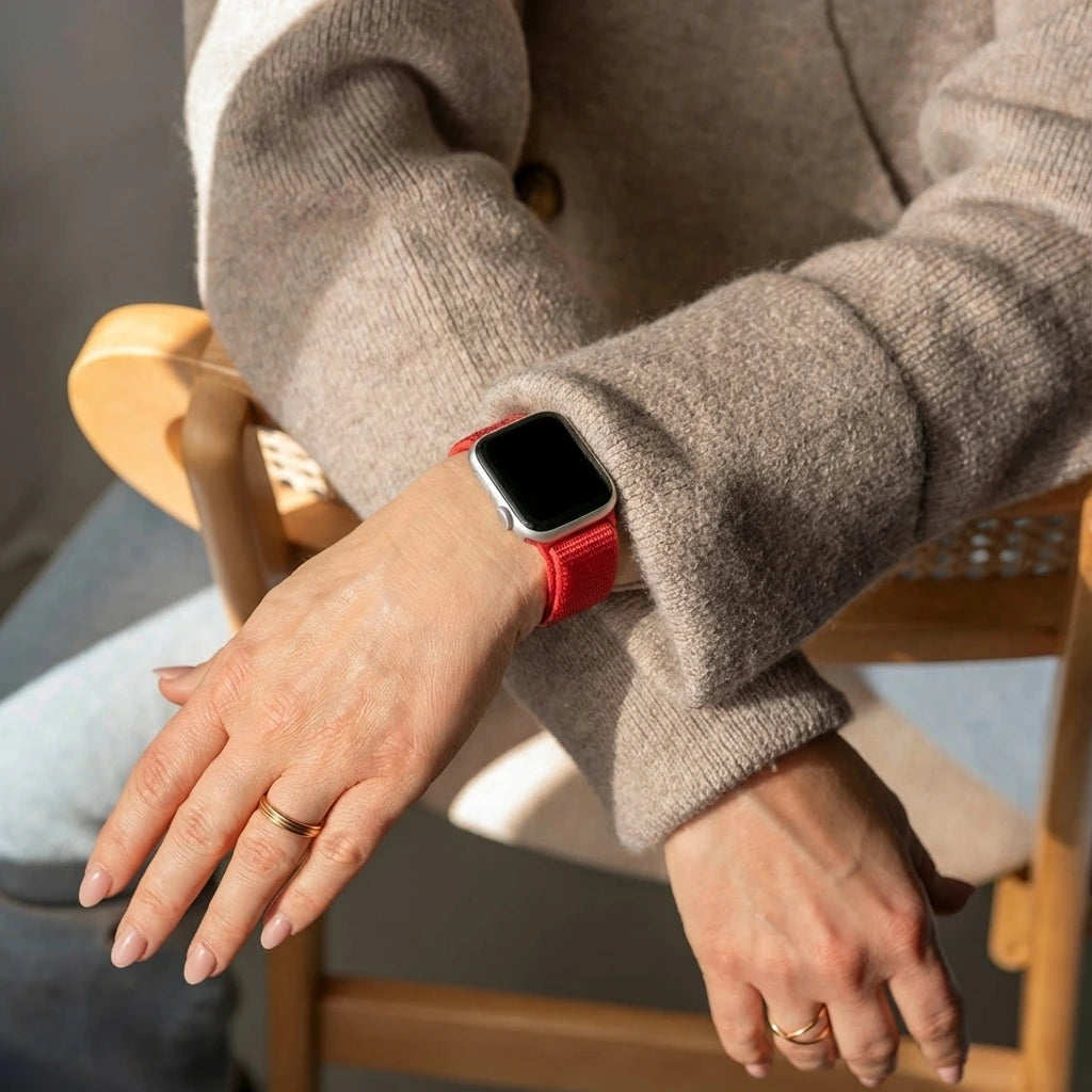 Bandz Correa Nylon 'Clásico' Apple Watch (rojo)