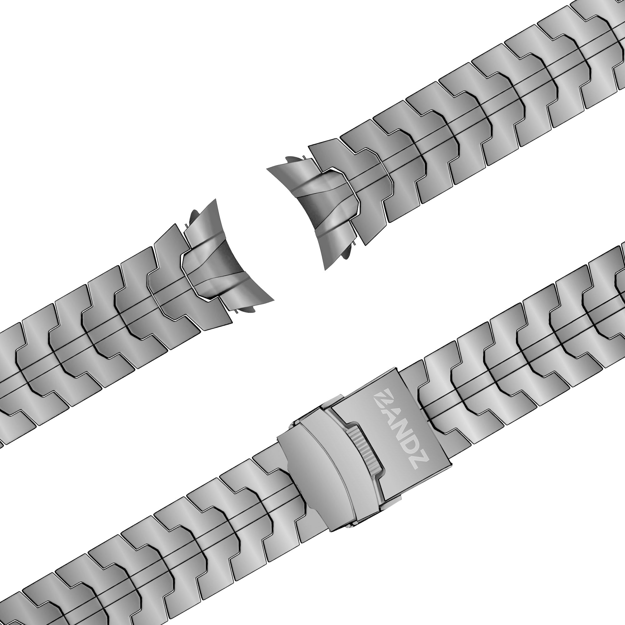 Bandz Samsung Galaxy Watch 5 Pro Steel Strap 'Iron' (Silver)