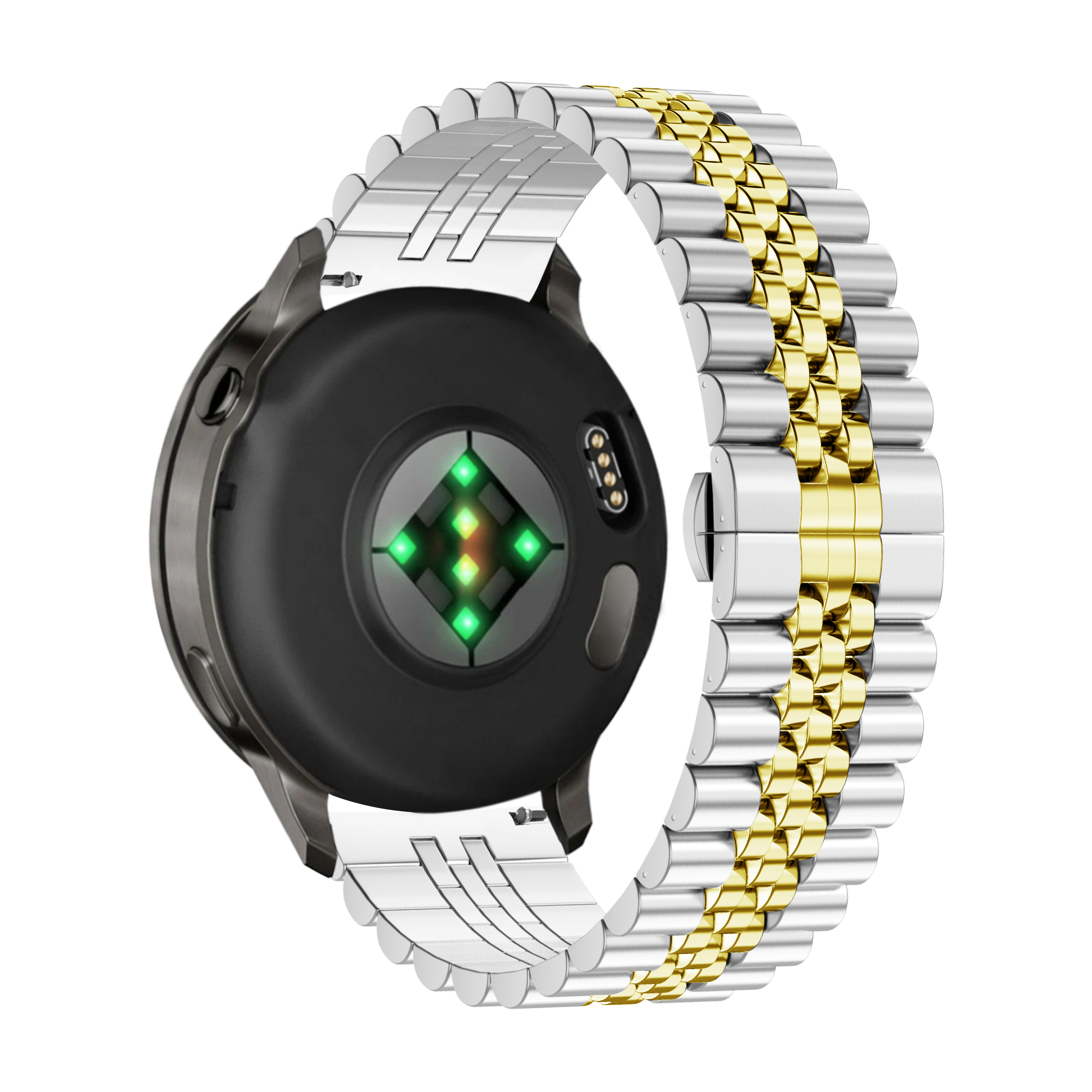 Bandz Garmin Vivoactive 4s Steel Strap 'Jubilee' (Silver/Gold)