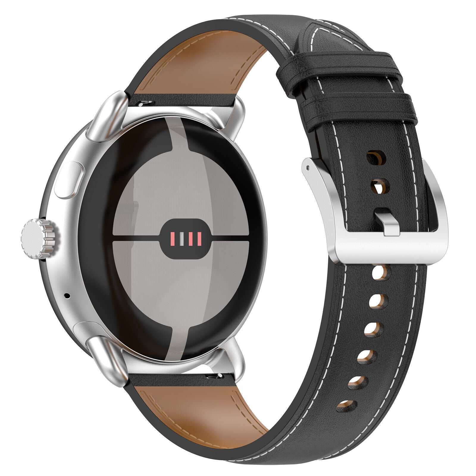 Google Pixel Watch 4 - 41mm Leather Strap (Black)