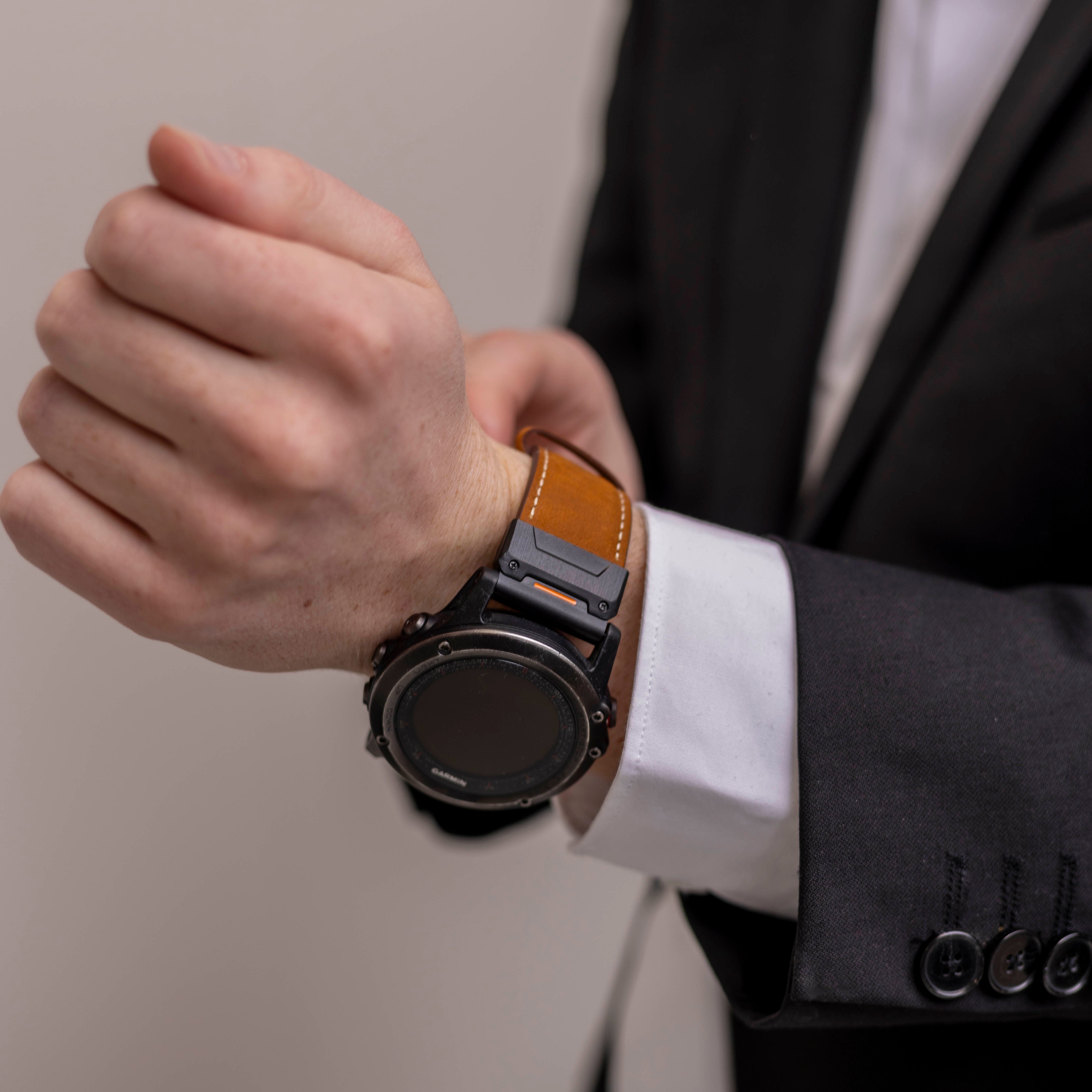 Correa cuero genuino Garmin Fenix 3 (marrón)