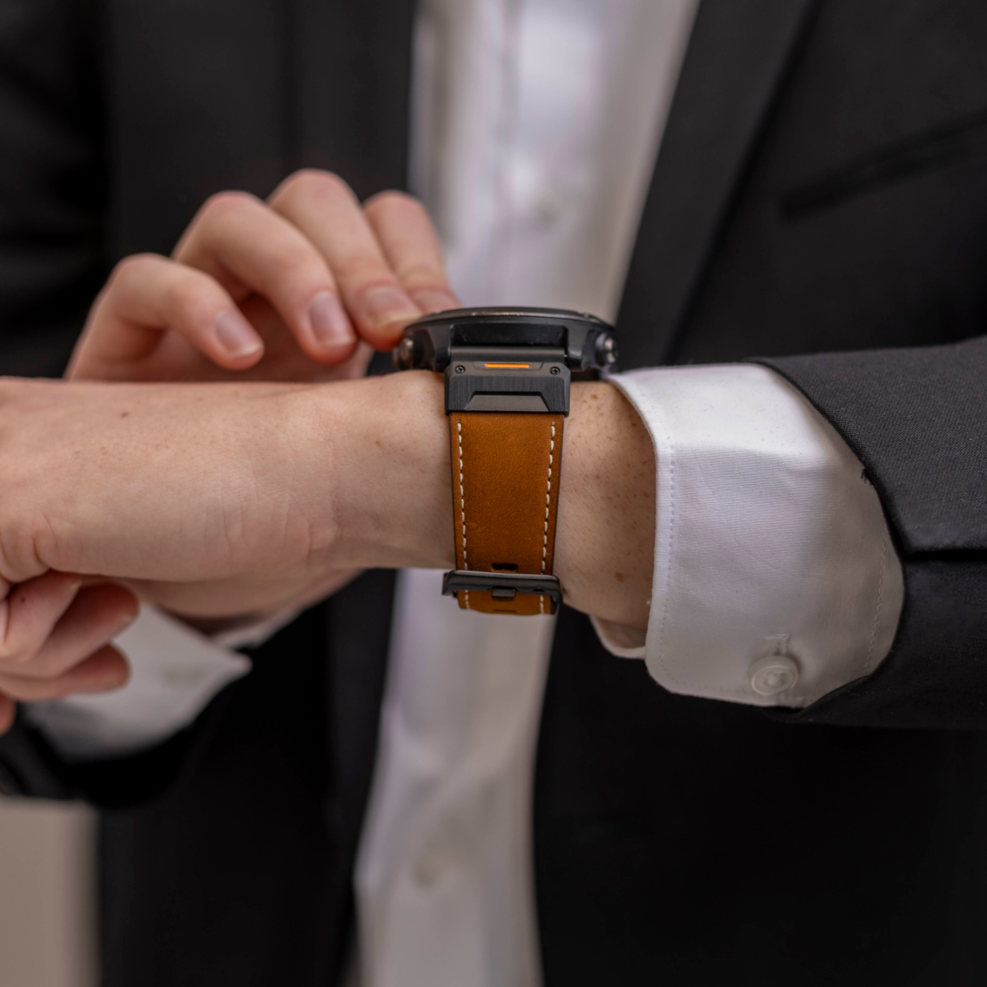 Correa cuero genuino Garmin Fenix 3 (marrón)