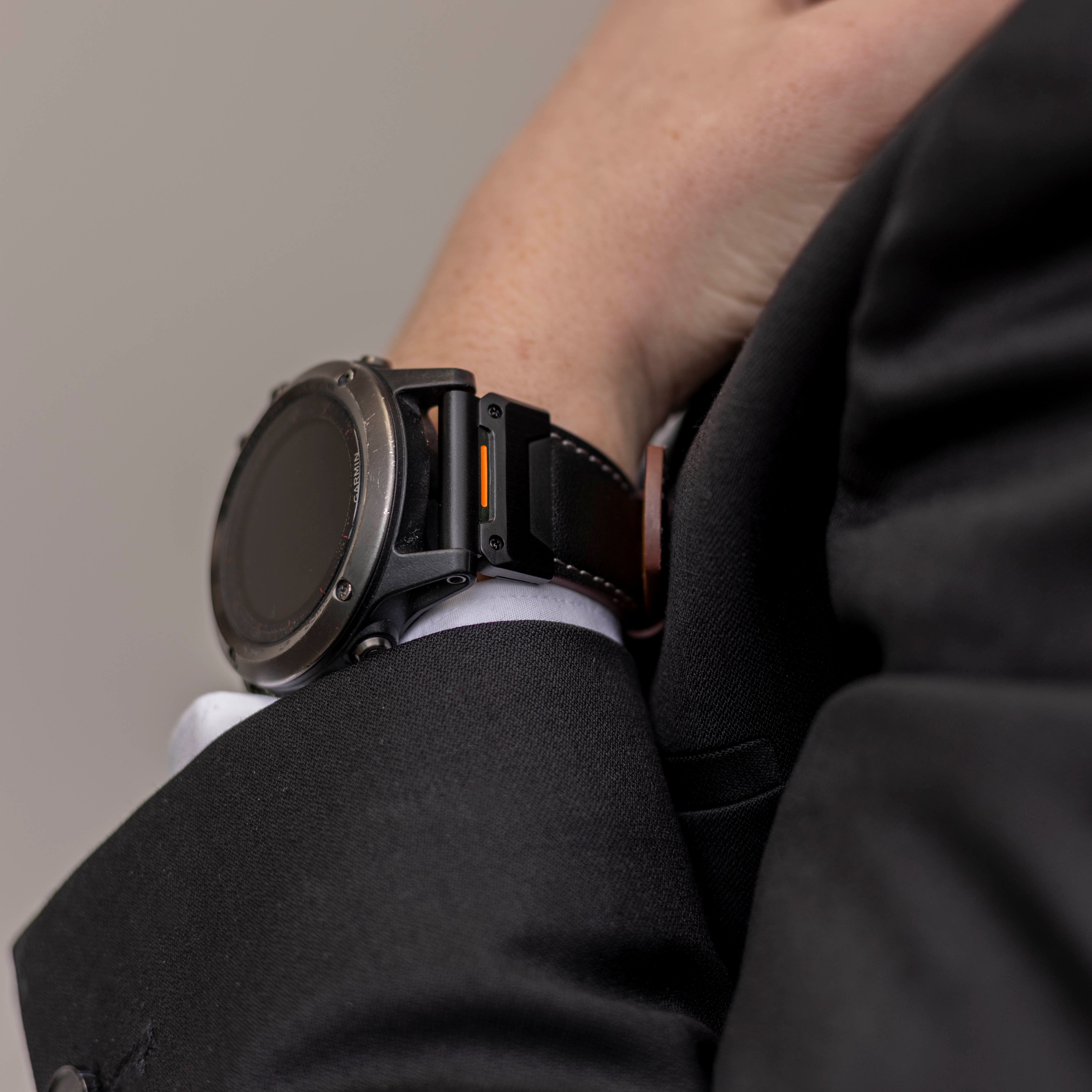 Correa cuero genuino Garmin Fenix 3 (negro)