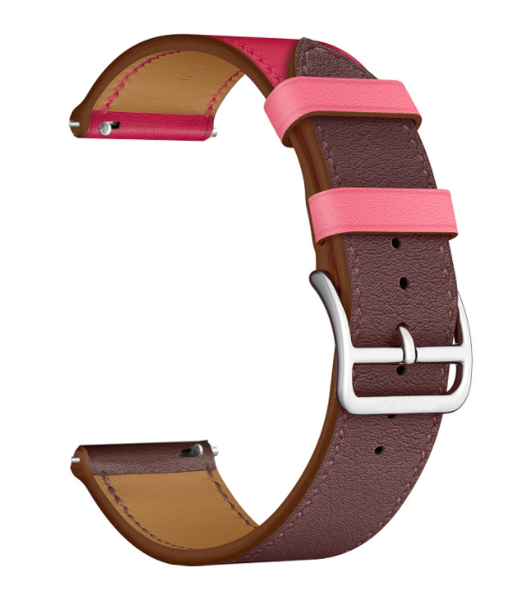 Correa cuero Duo Xiaomi Watch 2 (rosa brillante/rojo/marrón)