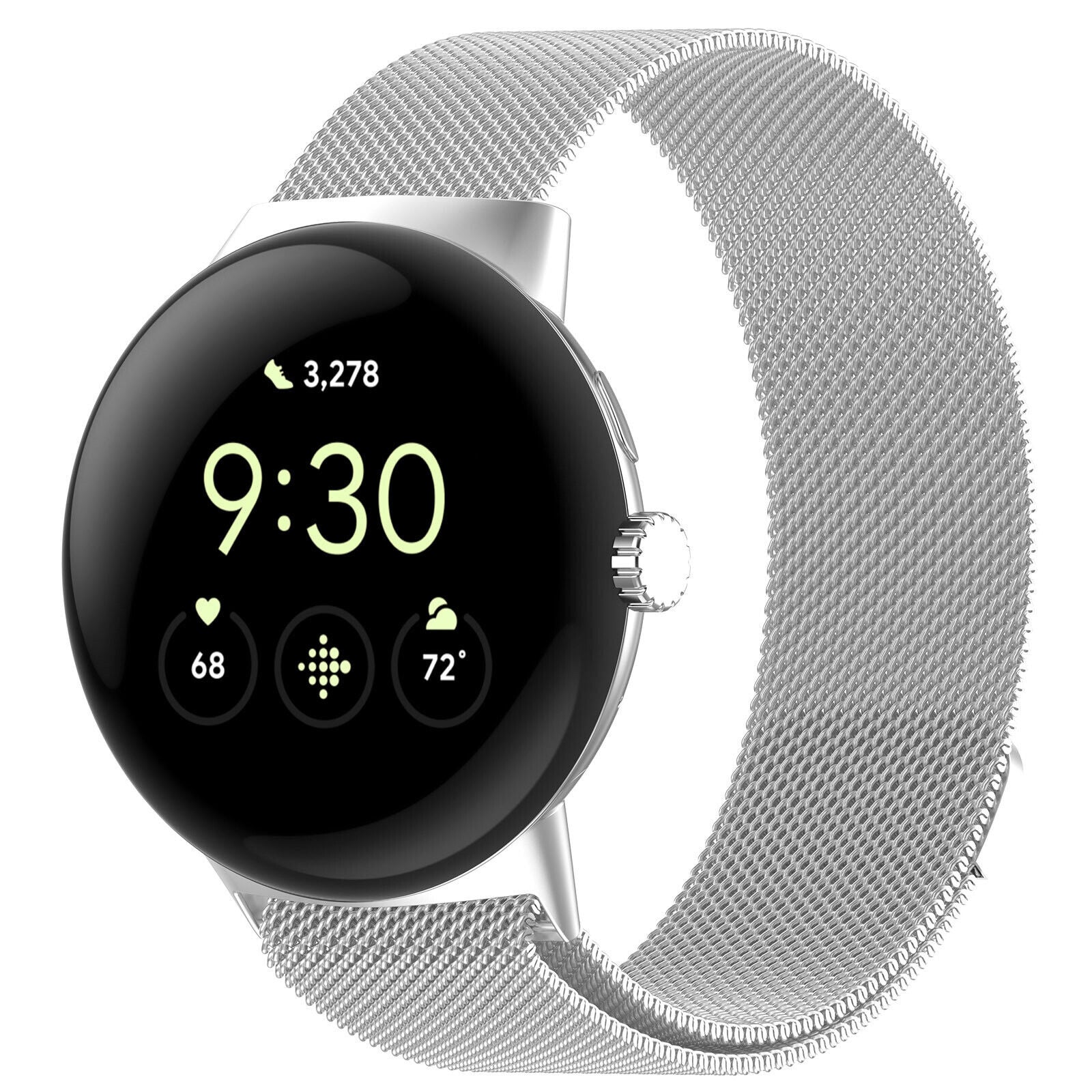 Google Pixel Watch 4 - 41mm Milanese Strap (Silver)