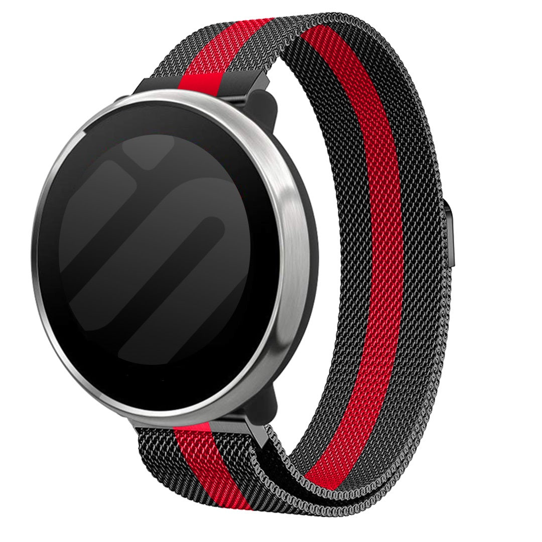 Correa milanesa Suunto 9 Peak Pro (negro/rojo)