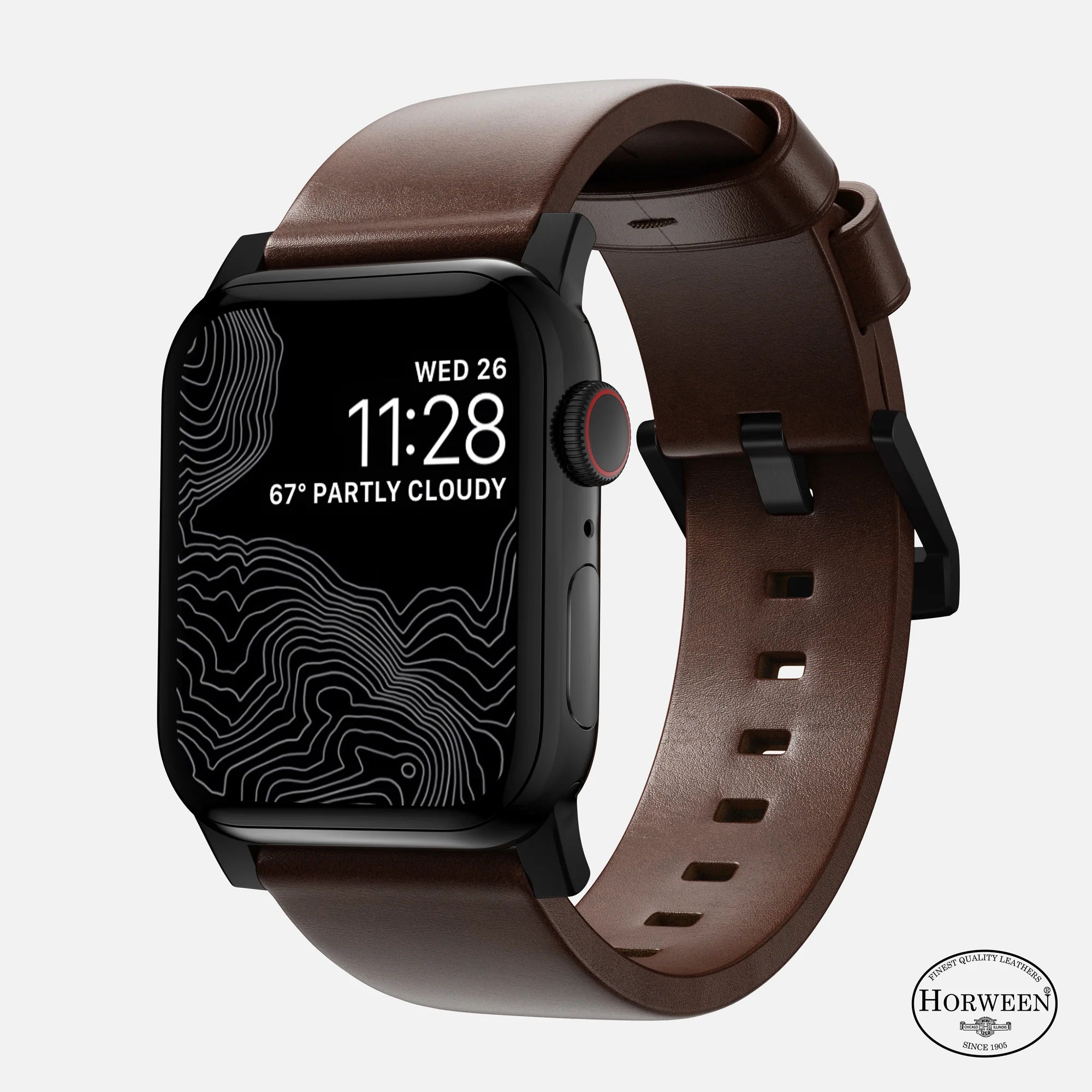 Nomad Modern Apple Watch Leather Strap (Brown/Black)