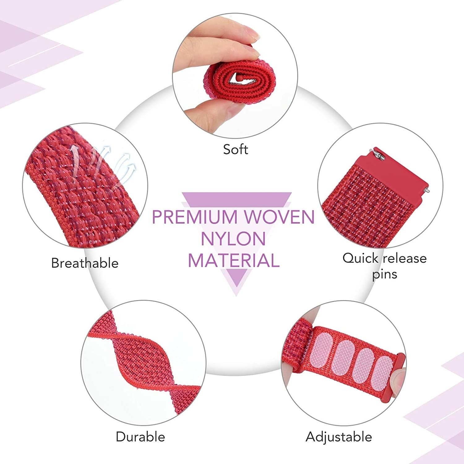 Withings ScanWatch 2 - 42mm Nylon Strap (Dark Red)