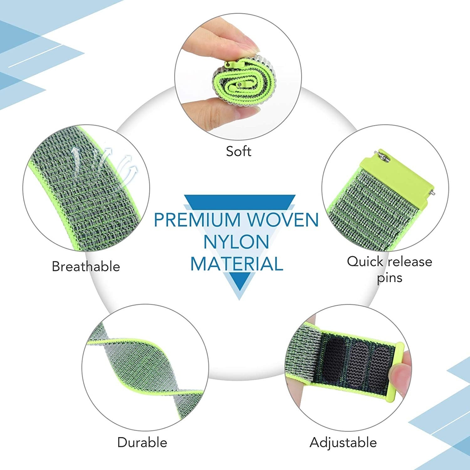 Correa nylon Amazfit Bip U (Pro) (fluorescente)