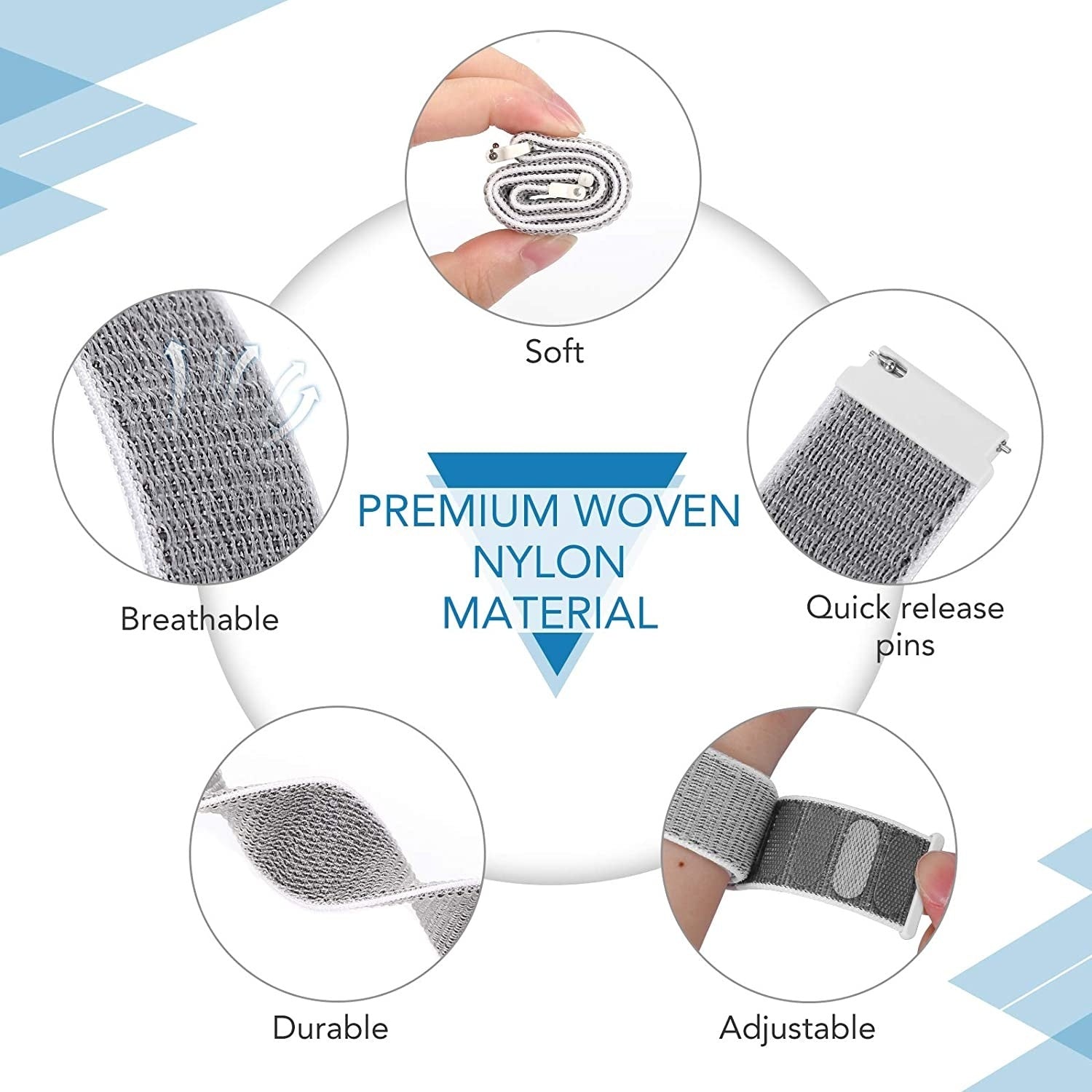 Correa nylon Oppo Watch X (gris)