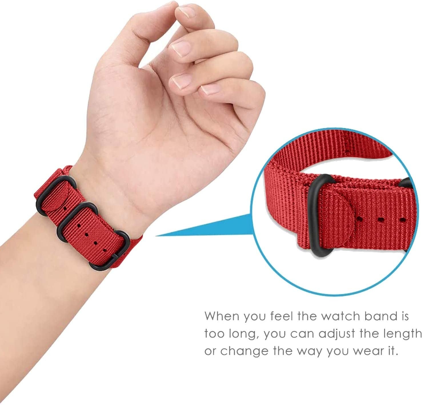 Correa nylon con hebilla Huawei Watch Ultimate 2 (rojo)