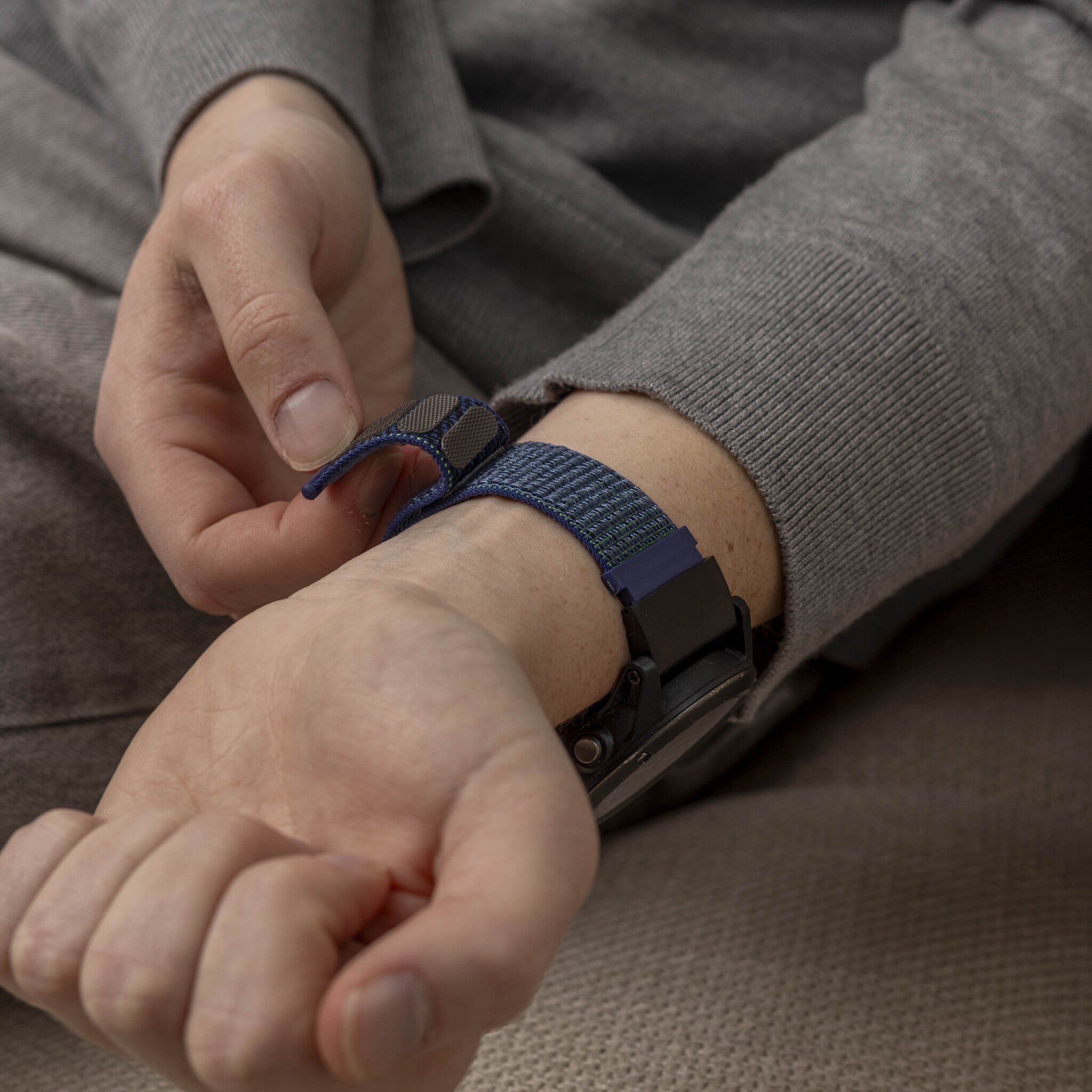 Garmin Fenix 5x/6x Nylon Strap with Buckle (Blue)