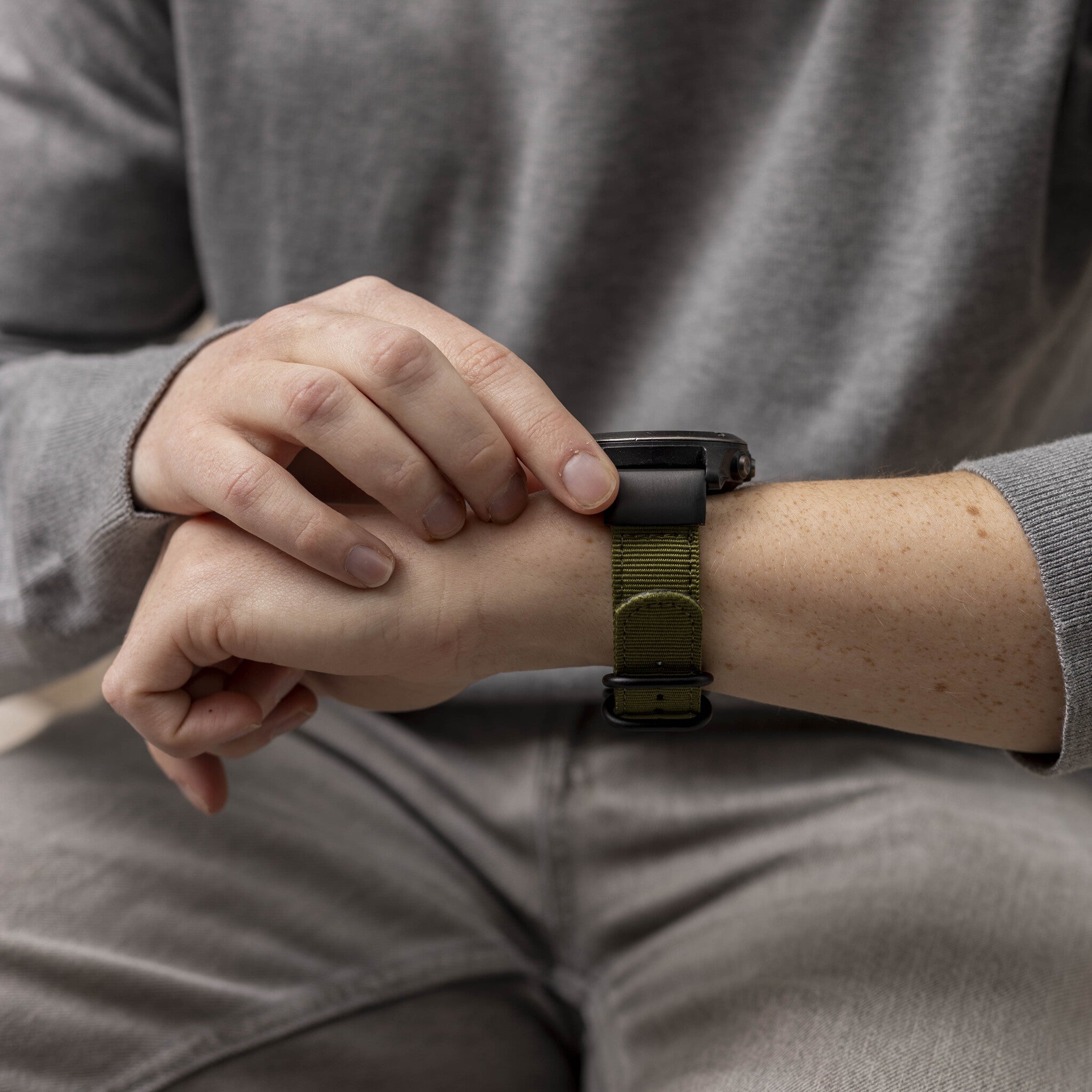 Correa nylon con hebilla Garmin Fenix 5x/6x (verde)