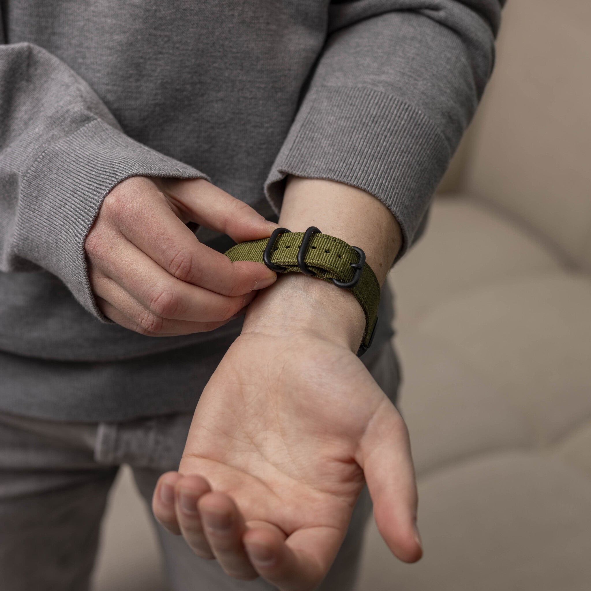 Correa nylon con hebilla Garmin Fenix 5x/6x (verde)